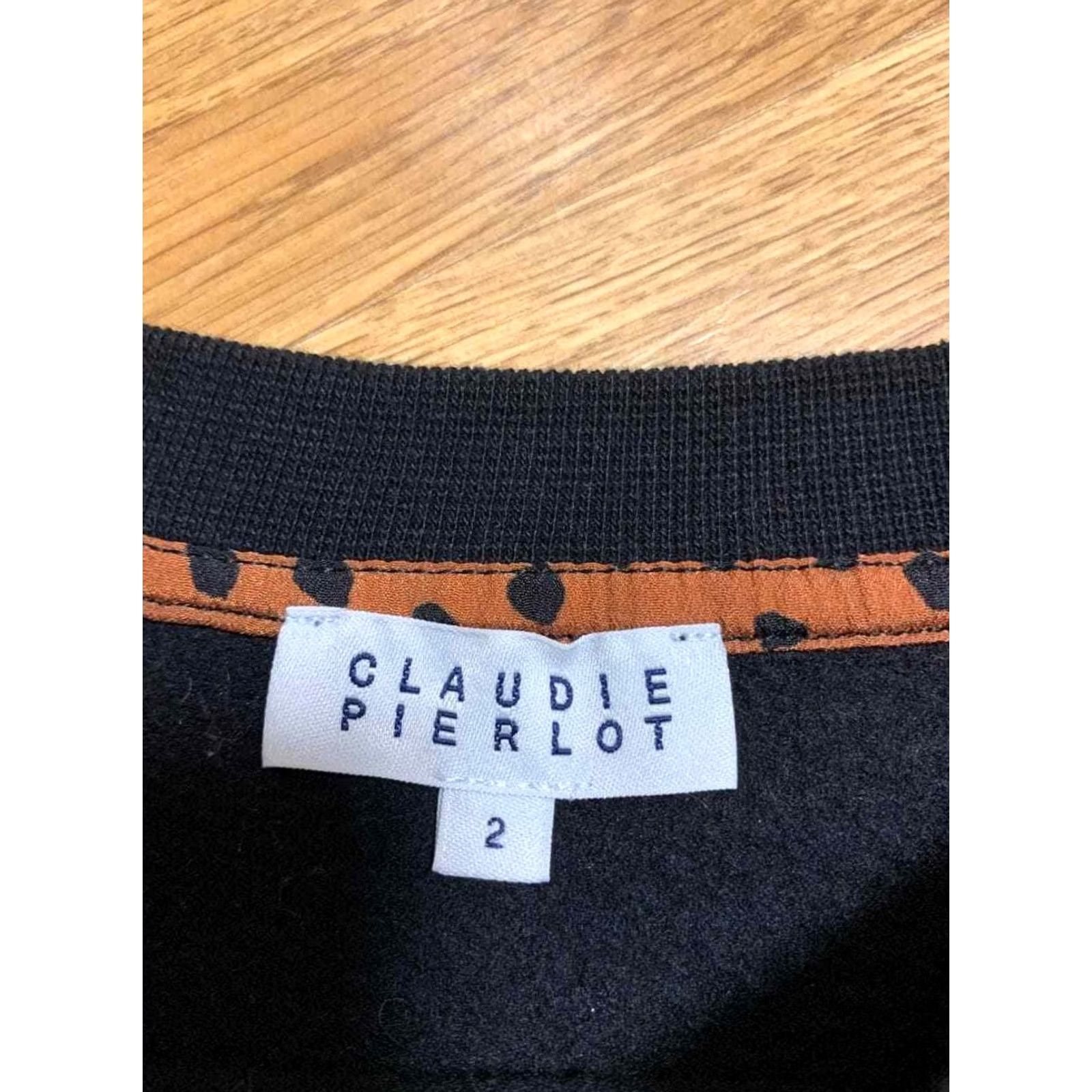 Vintage CLAUDIE PIERLOT Sweatshirt Logo Print Black Size L Women's Size L / US 10 / IT 46 - 6 Thumbnail