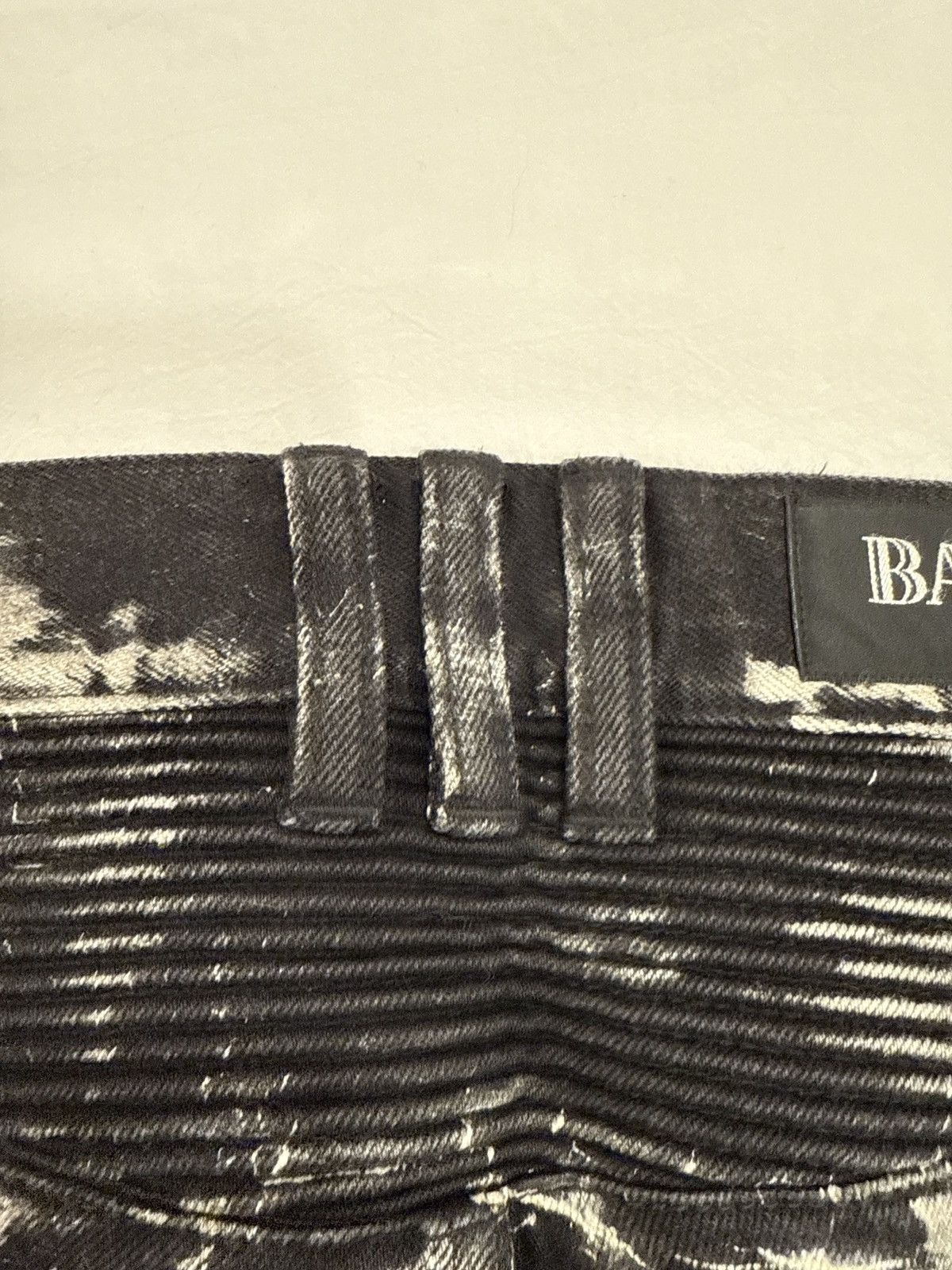 Balmain Balmain Black White Marble Biker Skinny Jeans Size US 29 - 5 Thumbnail