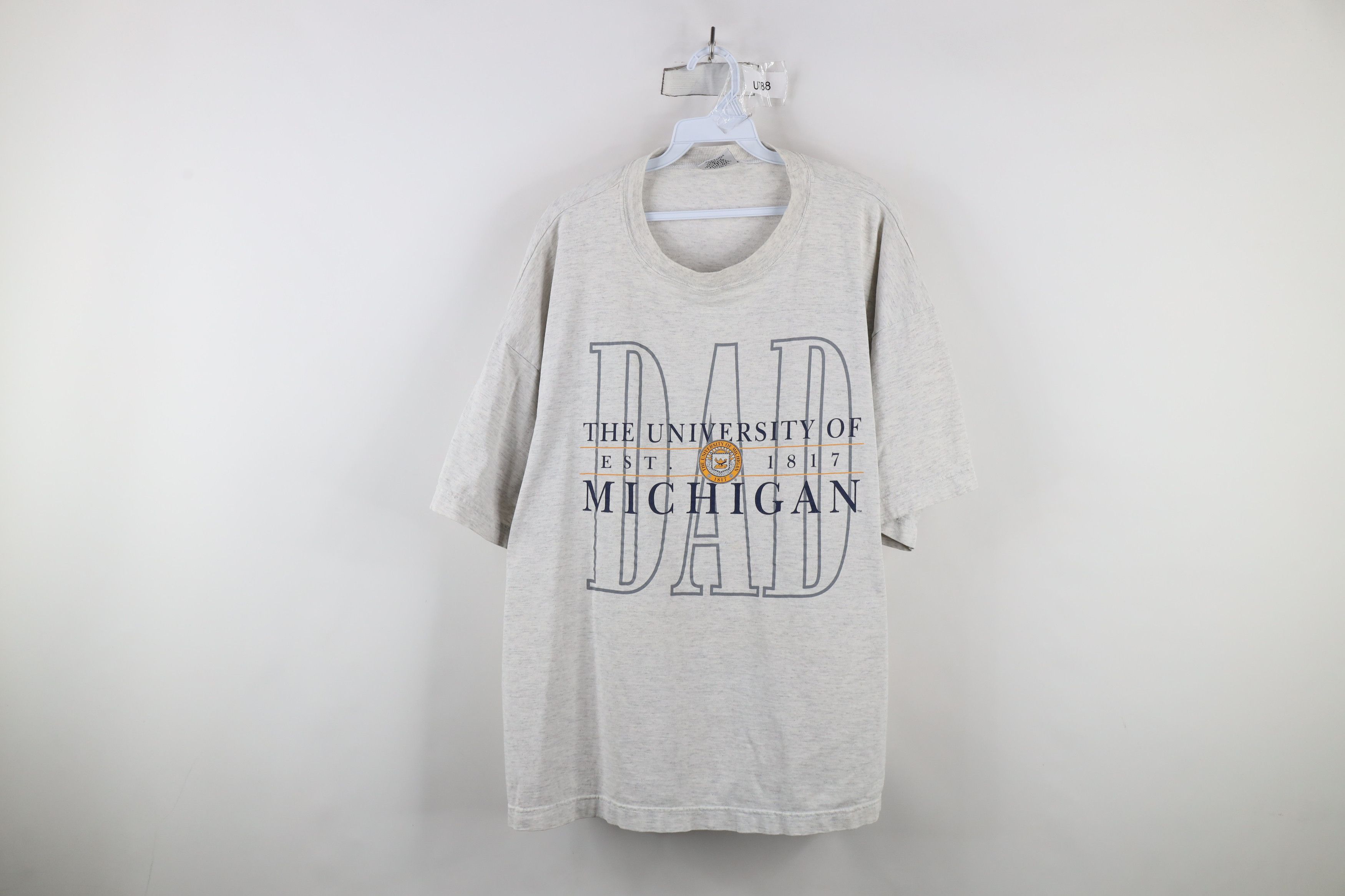 Vintage Vintage 90s The University of Michigan Dad T-Shirt Gray USA Size US XXL / EU 58 / 5 - 1 Thumbnail