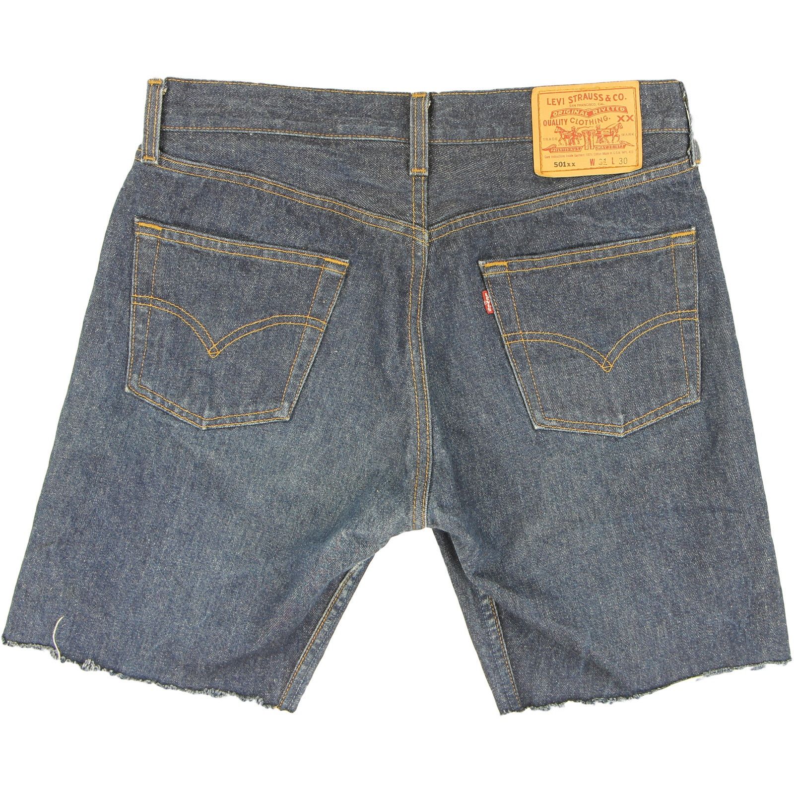 Levi's 90s Vintage Dark Levi's 501 XX Rock Denim Jean Cutoff Shorts Size US 31 - 2 Thumbnail