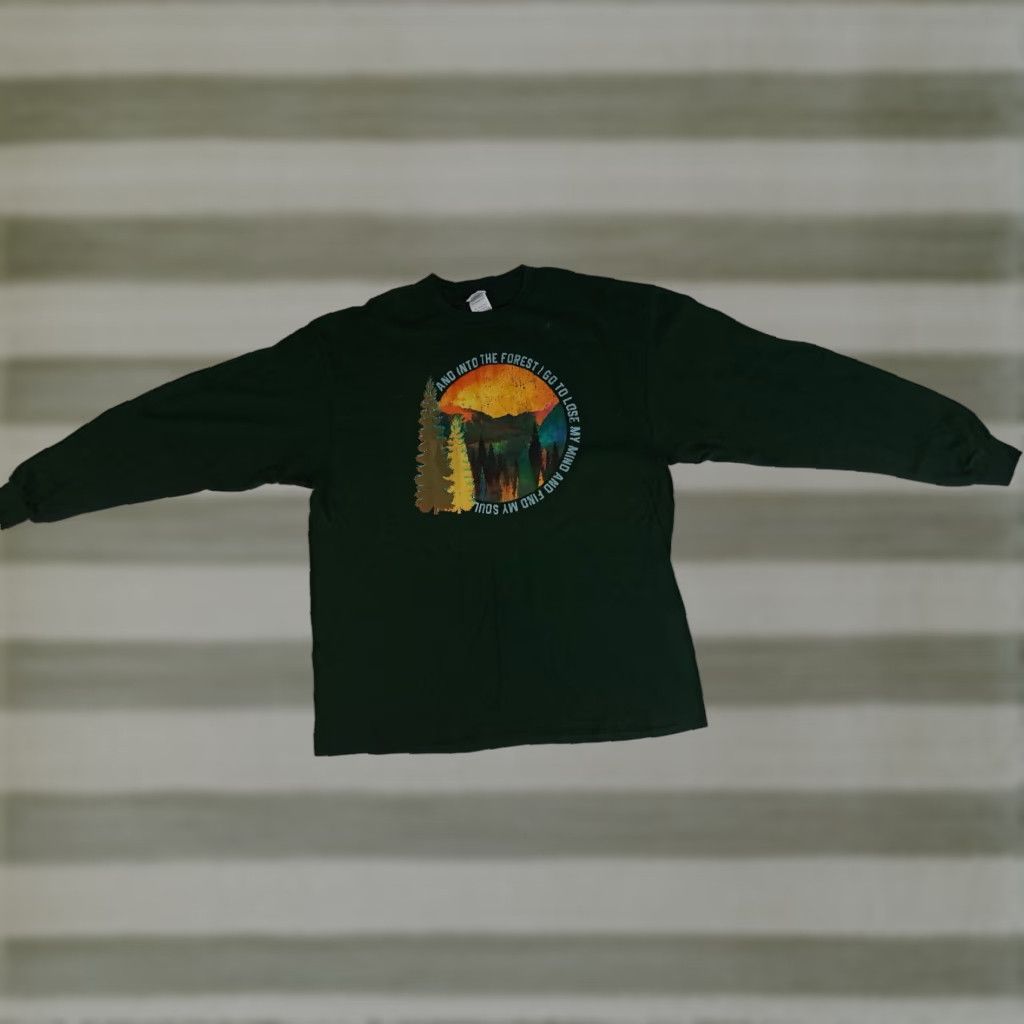 Delta VINTAGE Delta Pro Weight T-Shirt Long Sleeve 90s Camping Green XL Unisex Adults Mens Womens Size US XL / EU 56 / 4 - 1 Thumbnail