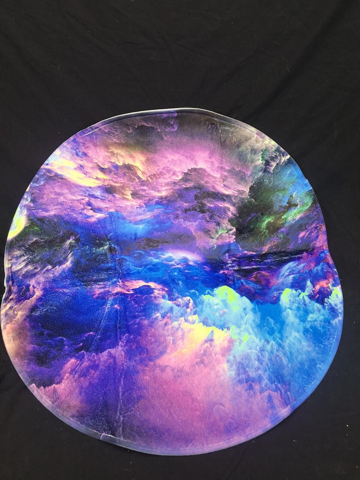 The Unbranded Brand Vibrant Galaxy Print Round Mat with Non-Slip Backing 31 dia. Size ONE SIZE - 1 Thumbnail