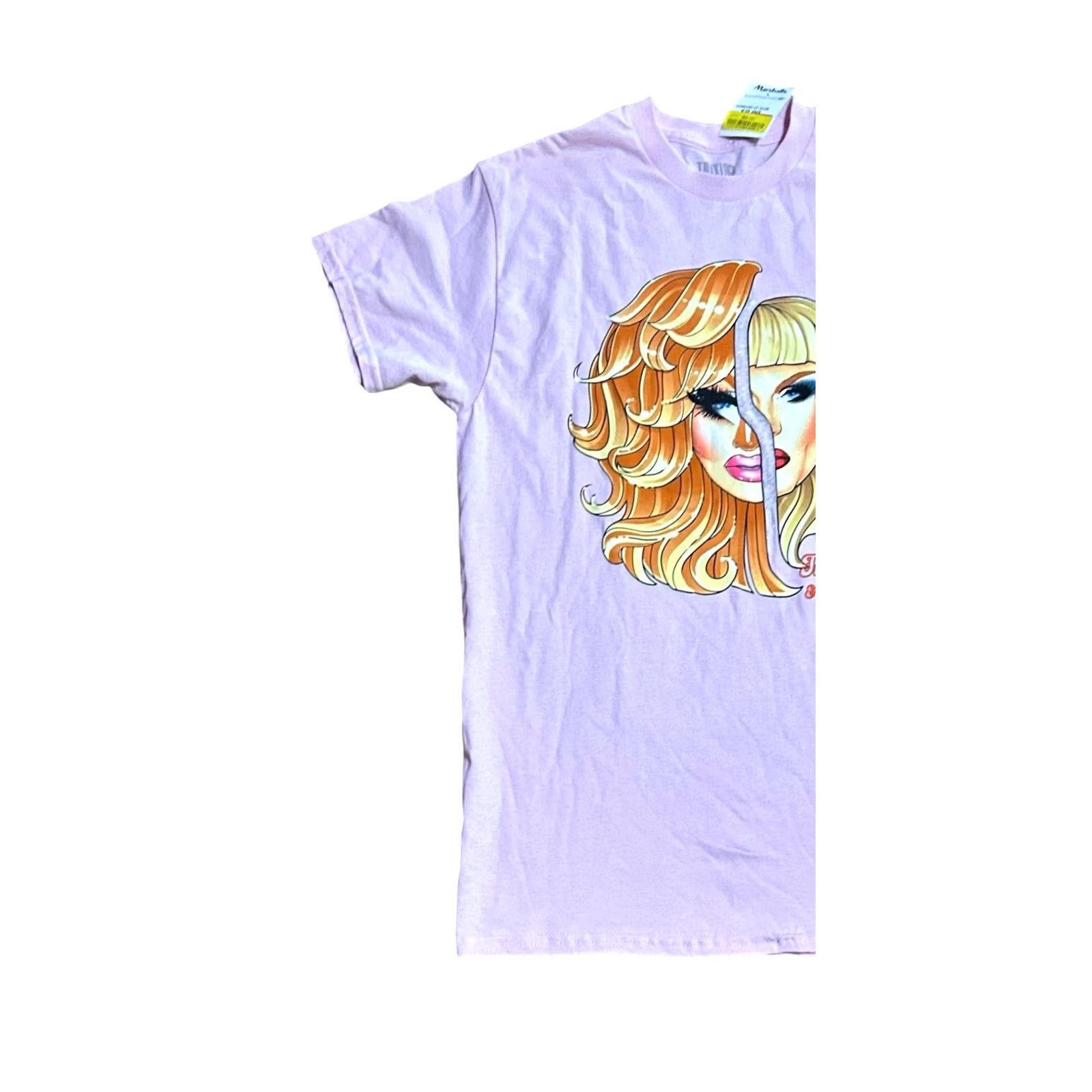 Vintage Trixie & Katya Pink Women’s T-Shirt NWT Sz Medium Short Sleeve Tee 2 Face Print 90s Size M / US 6-8 / IT 42-44 - 2 Thumbnail