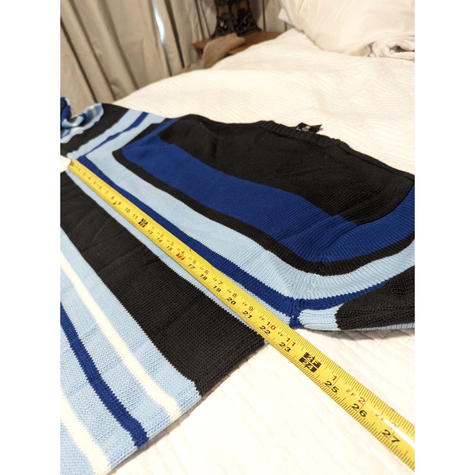 Southpole SouthPole Sweater Mens Pullover Knit Long Sleeve Striped Crew Neck Blue Sz M Size US M / EU 48-50 / 2 - 7 Thumbnail