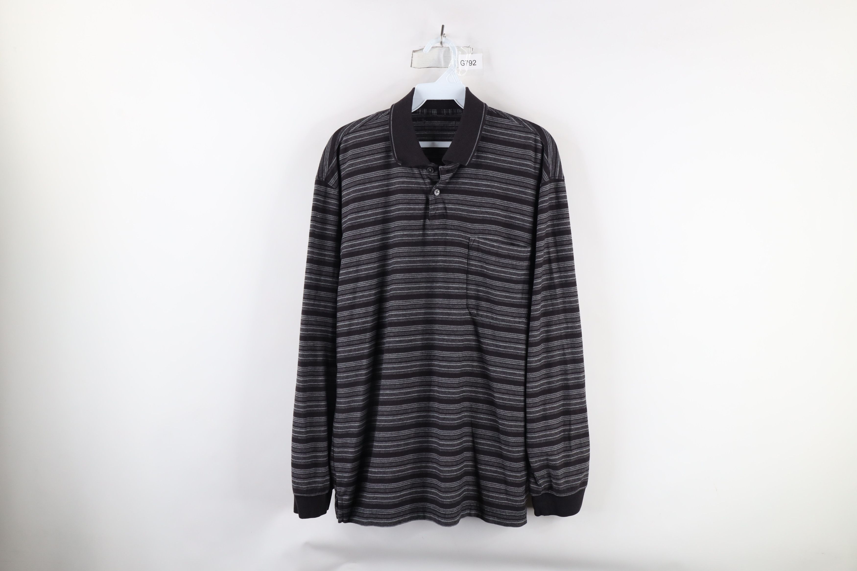 Vintage Vintage 90s Streetwear Striped Knit Long Sleeve Rugby Polo Size US M / EU 48-50 / 2 - 1 Thumbnail