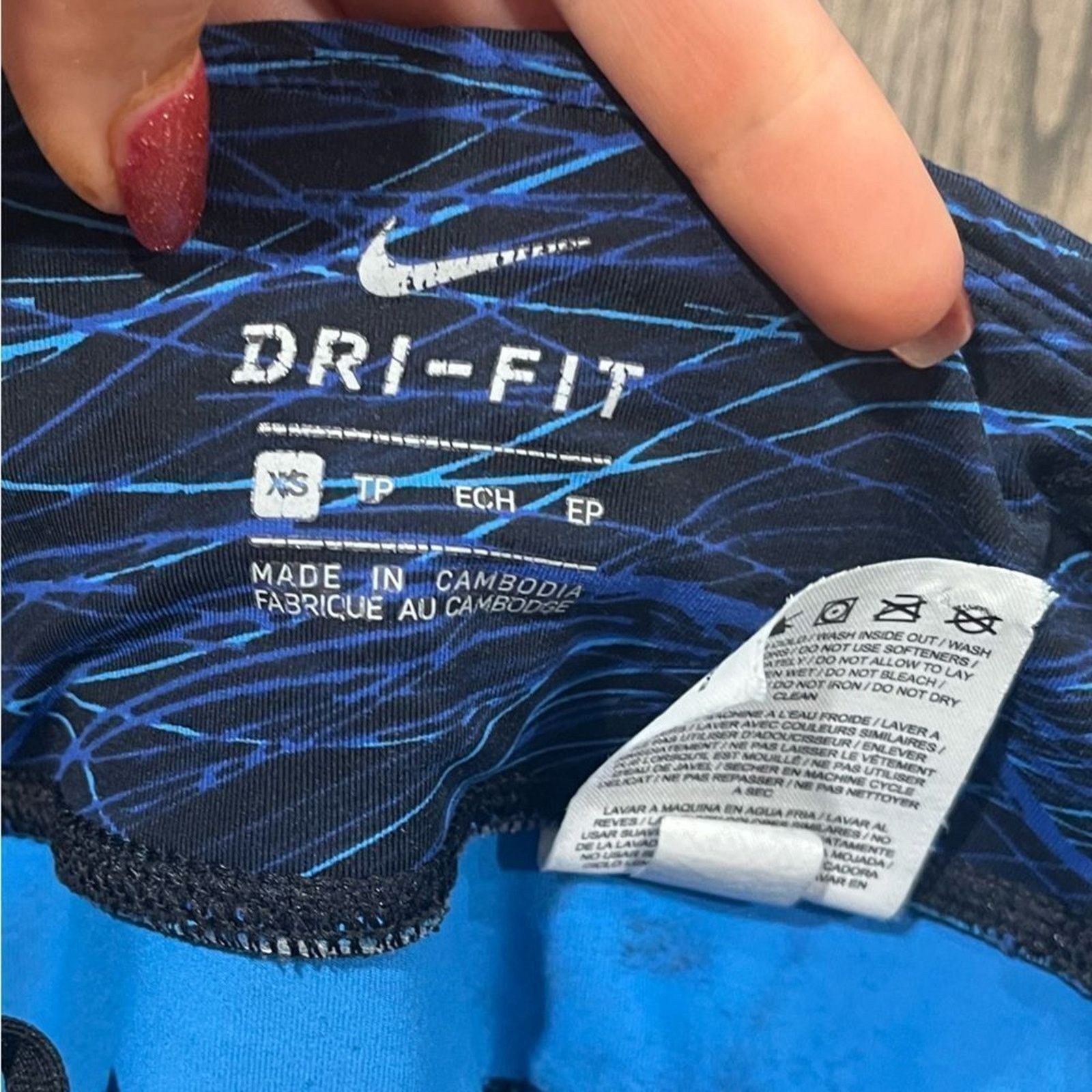 Nike Nike Power Epic Lux Cropped Leggings Blue Print Size XS Size 24" / US 00 / IT 34 - 3 Thumbnail
