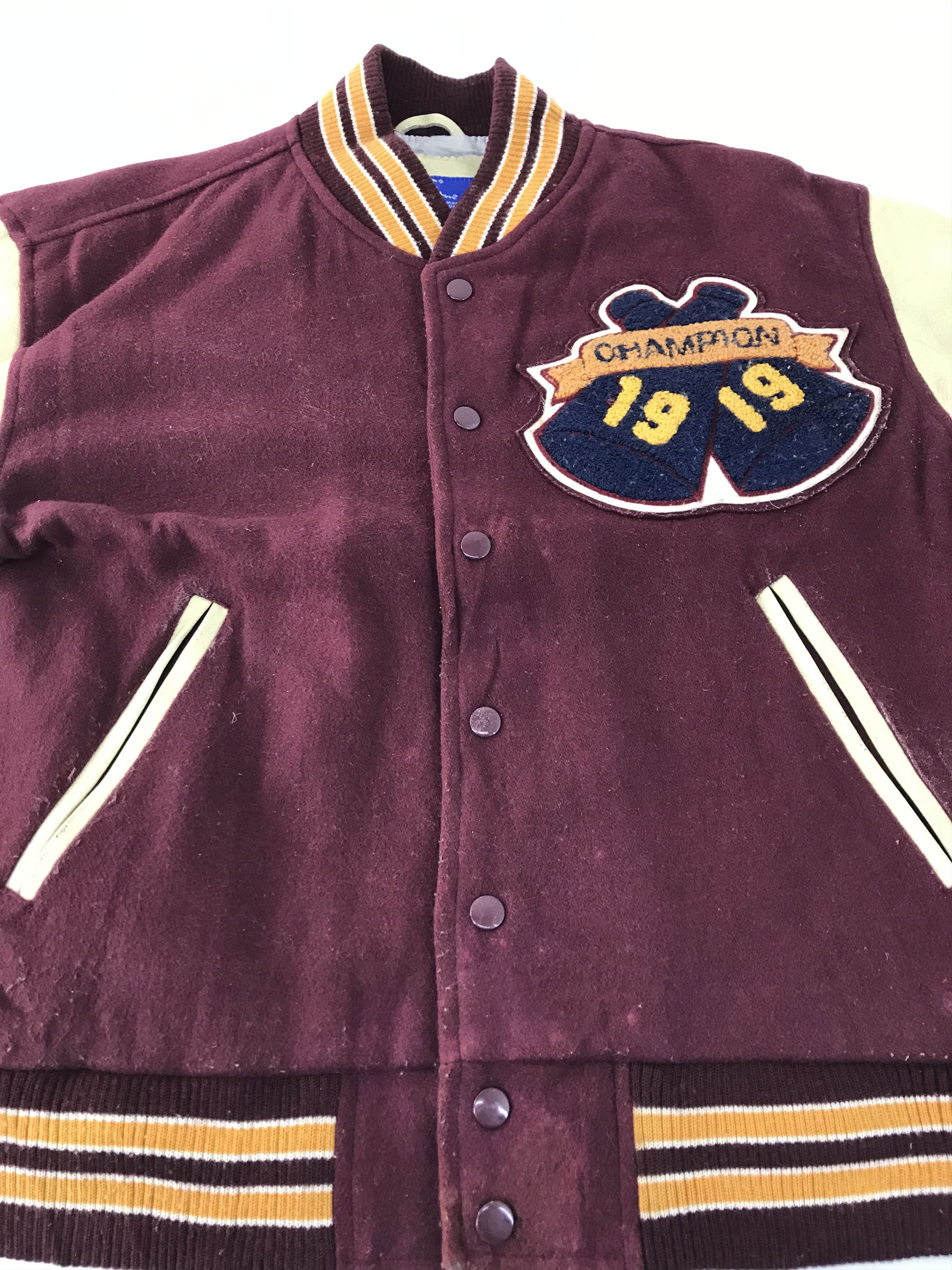 Champion 90s Champion 1919 Varsity Jacket Leather Sleeve Size US L / EU 52-54 / 3 - 4 Thumbnail