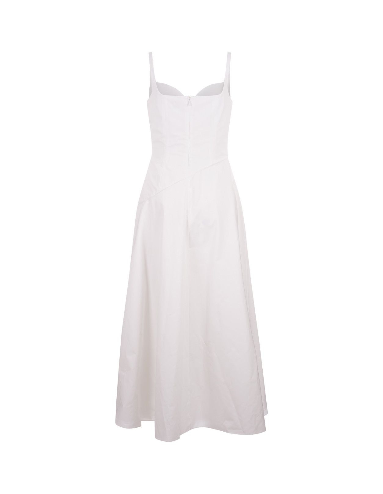 Alexander McQueen o1s22i1n1024 Sweetheart Neckline Midi Dress in White Size M / US 6-8 / IT 42-44 - 2 Thumbnail