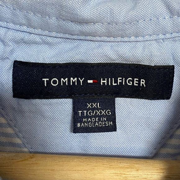 Tommy Hilfiger Tommy Hilfiger Short Sleeve Striped Oxford Shirt - XXL Size US XXL / EU 58 / 5 - 9 Thumbnail