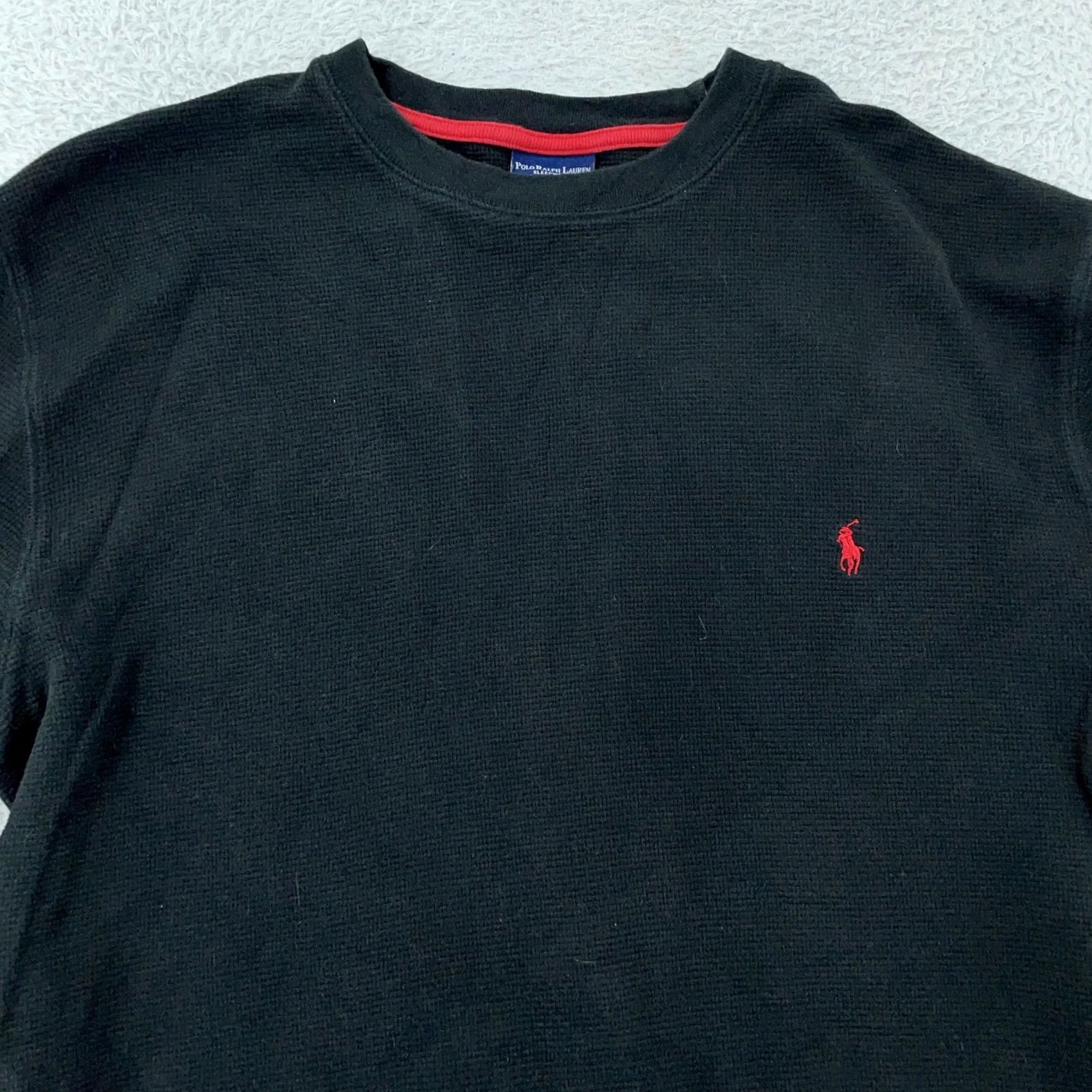 Polo Ralph Lauren Polo Ralph Lauren Sleepwear Thermal Shirt L/XL Red Pony Knit Long Sleeve Black 100% Cotton Shirt Mens Fall Winter Polo Ralph Lauren Size US L / EU 52-54 / 3 - 2 Thumbnail