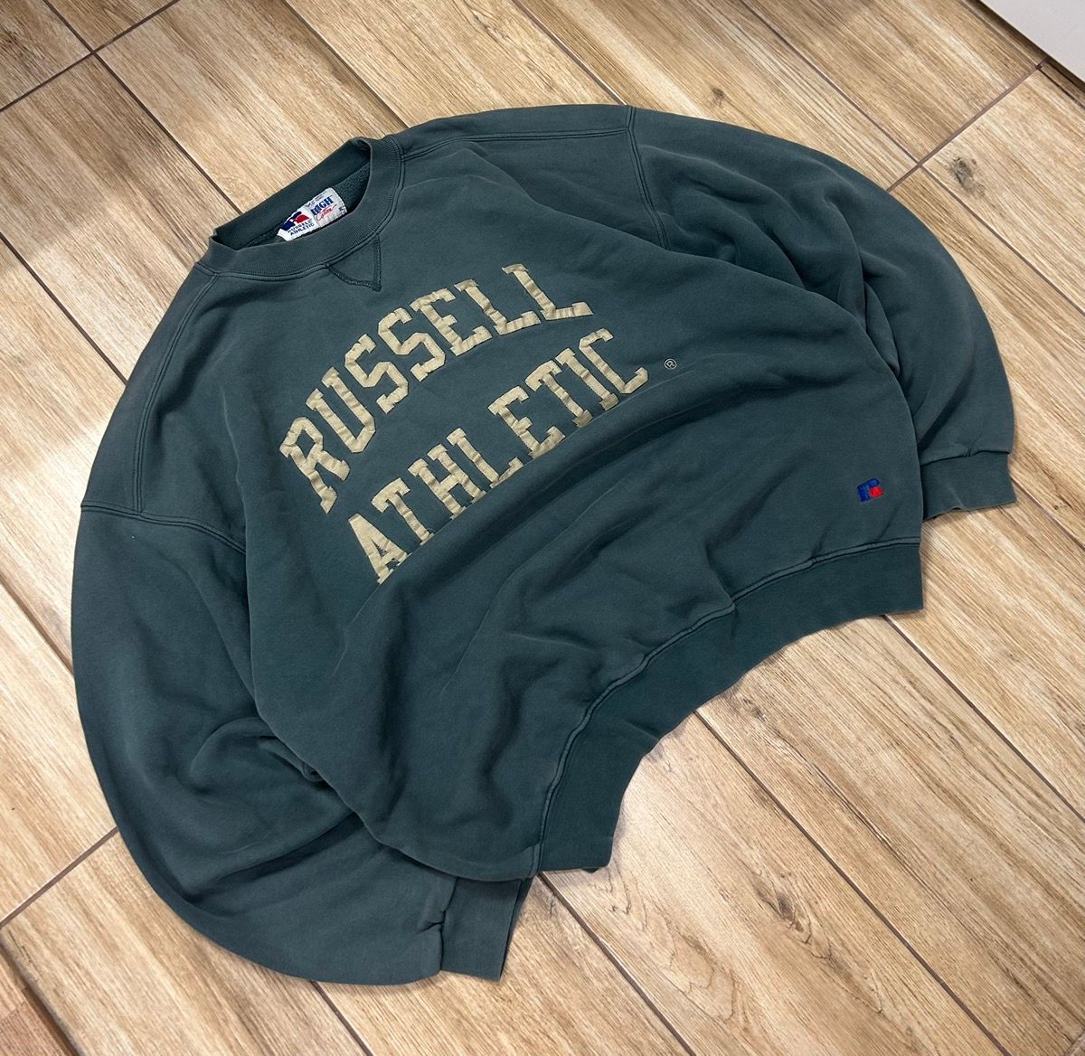 Pre-owned Russell Athletic X Vintage 00s Vintage Russel Athletic Single Stitch Boxy Sweatshirt In Sea Blue