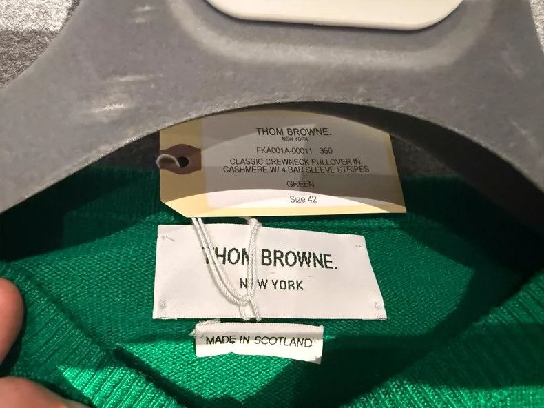 Thom Browne Thom browne Green cashmere pullover long sleeves 2504-Nexta Size M / US 6-8 / IT 42-44 - 4 Thumbnail
