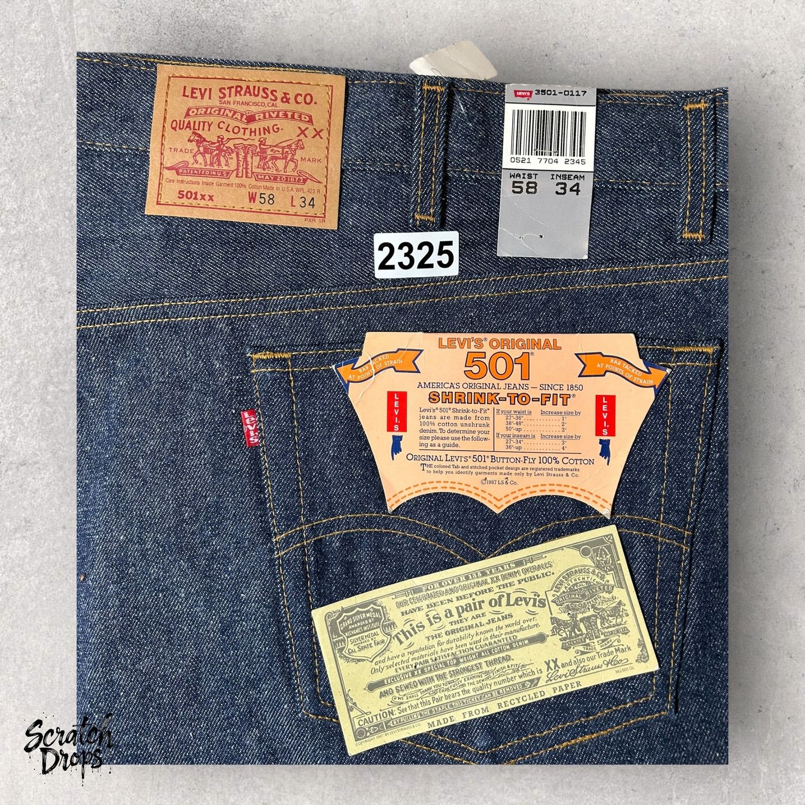 Levi's Vintage Levis 501xx Shrink-to-Fit Jeans USA Made W58 L34 NWT Size US 42 / EU 58 - 8 Thumbnail