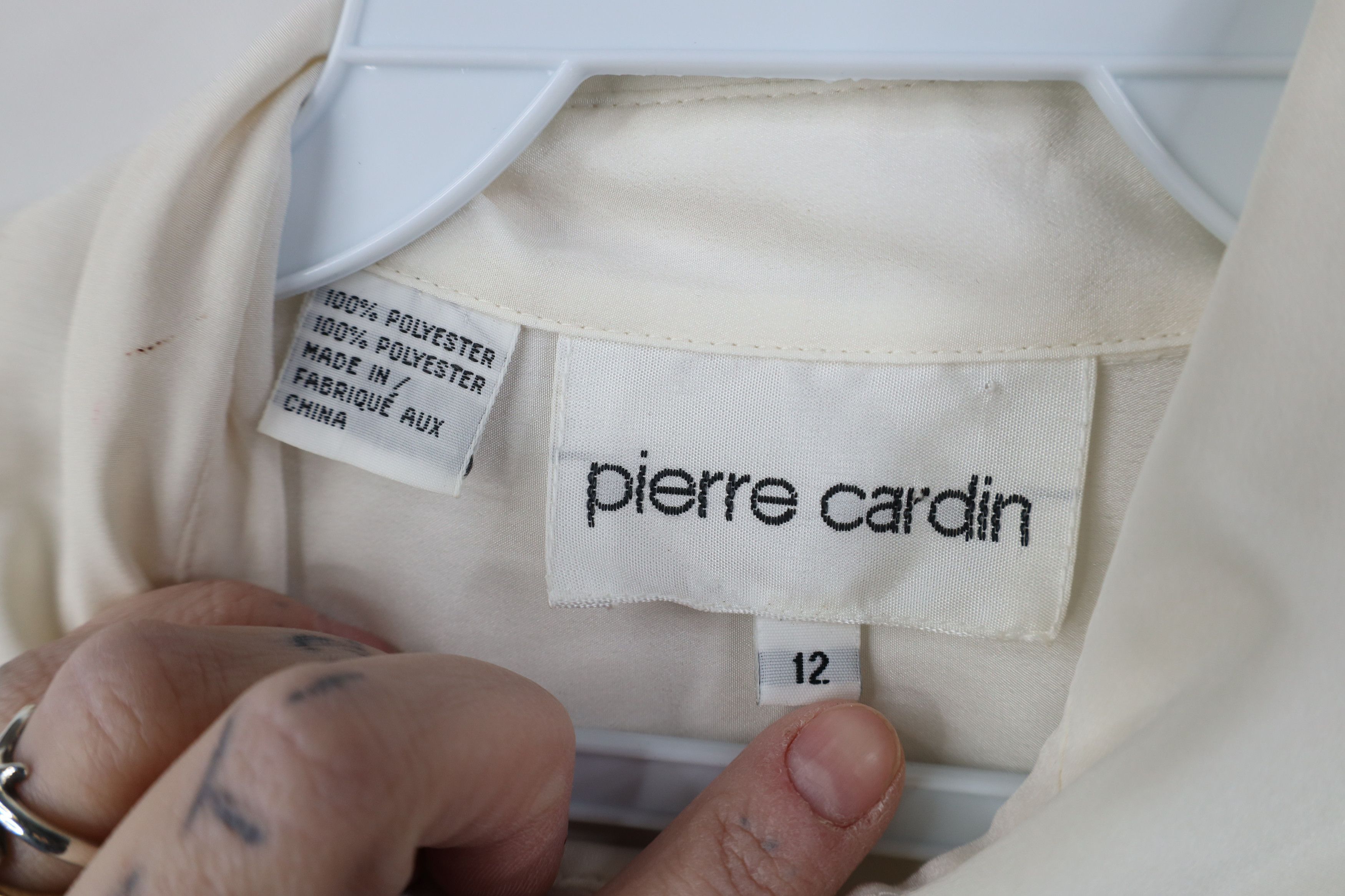 Pierre Cardin Vintage 80s 90s Pierre Cardin Ruffled Button Shirt White Size XL / US 12-14 / IT 48-50 - 10 Thumbnail