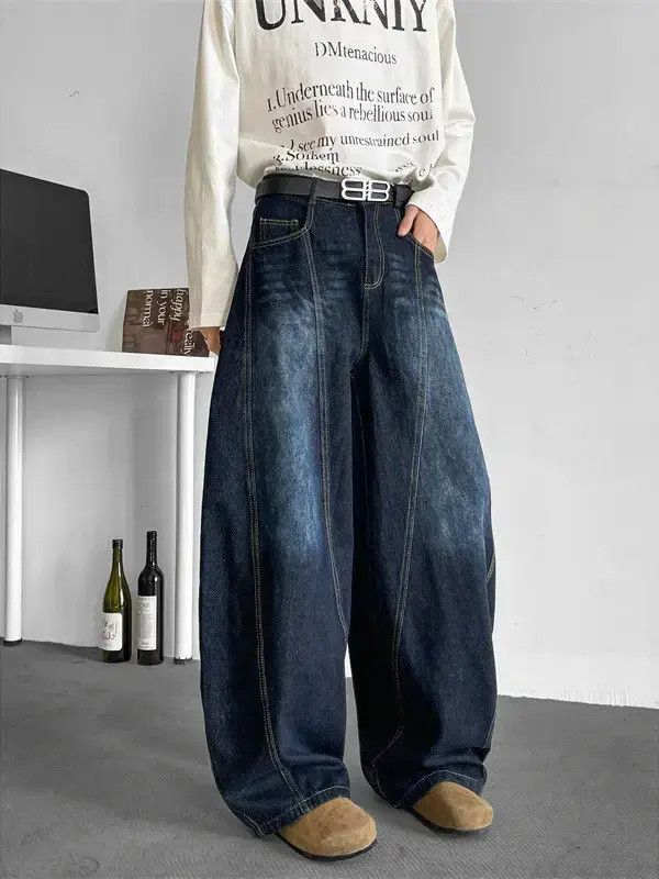 Japanese Brand Retro loose casual micro flared jeans Size US 32 / EU 48 - 5 Thumbnail