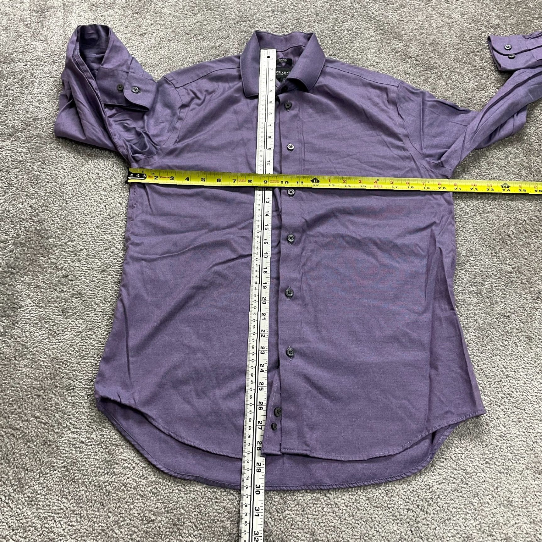Kenneth Cole KENNETH COLE Dress Shirt Mens 15.5 34/35 Purple Button-Down Collared Casual Workwear 42 Chest Regular Fit Adult Mens Size 34R - 7 Thumbnail