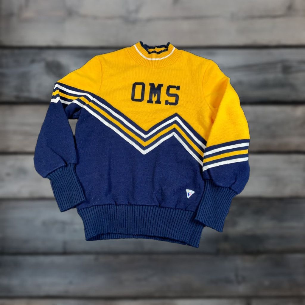 Vintage VINTAGE Varsity Sweater Shirt Women M Blue 80s 90s Preppy Retro Embroidered Knit Mock Neck Long Sleeve Pullover Casual USA Tag Size M / US 6-8 / IT 42-44 - 1 Thumbnail