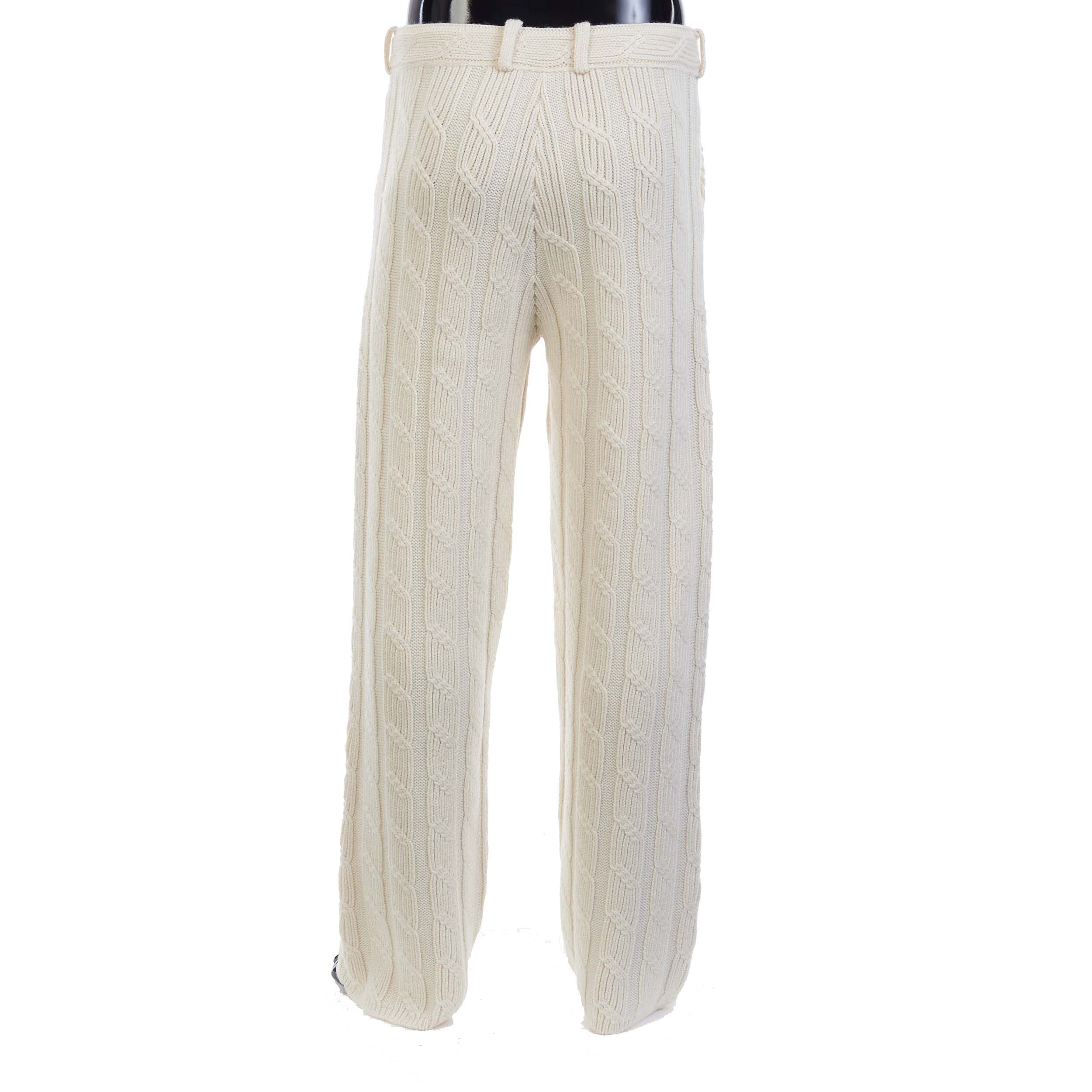 Fendi White Wool Knit Trousers Pants Size US 30 / EU 46 - 5 Thumbnail