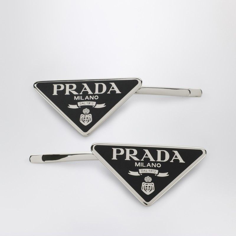 Prada Prada Black Hair Clip With Logo Size ONE SIZE - 1 Thumbnail