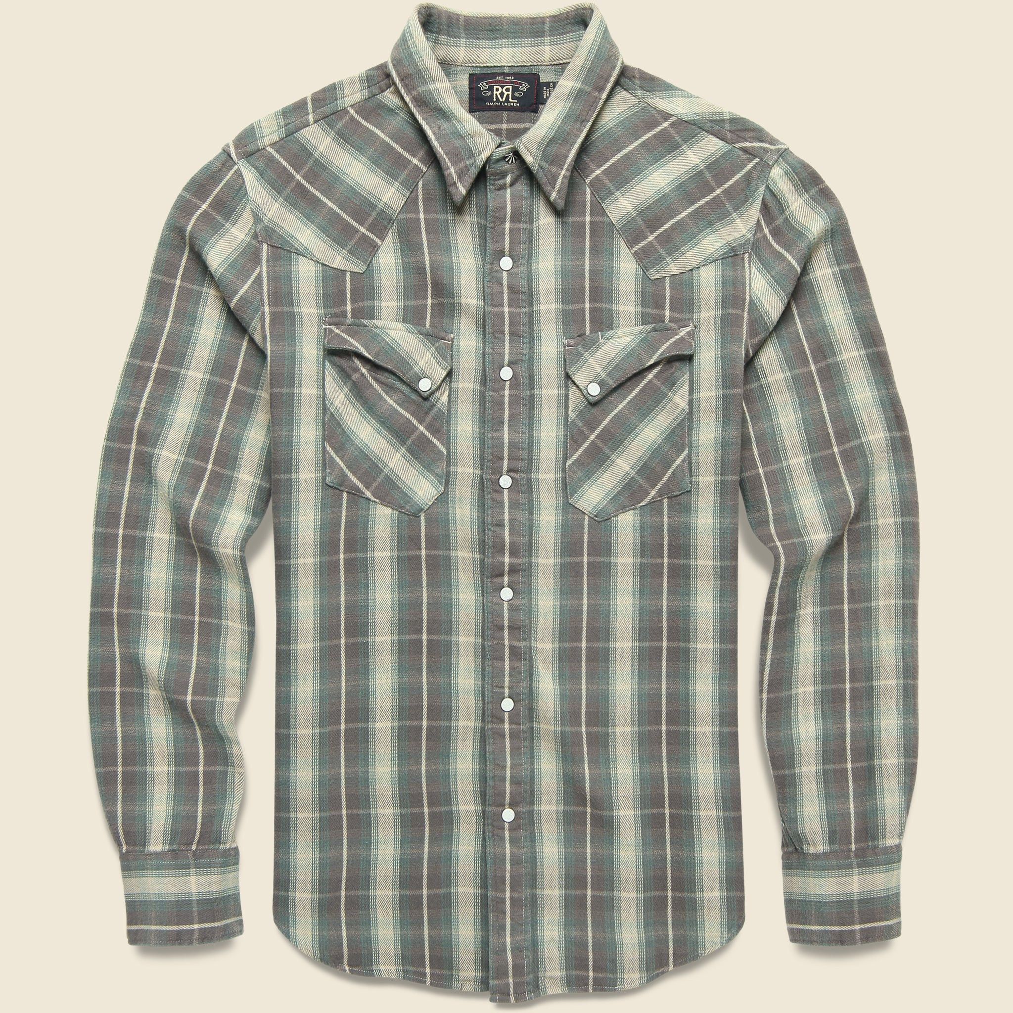 RRL Ralph Lauren RRL Double RL Indigo Star Print Work Shirt