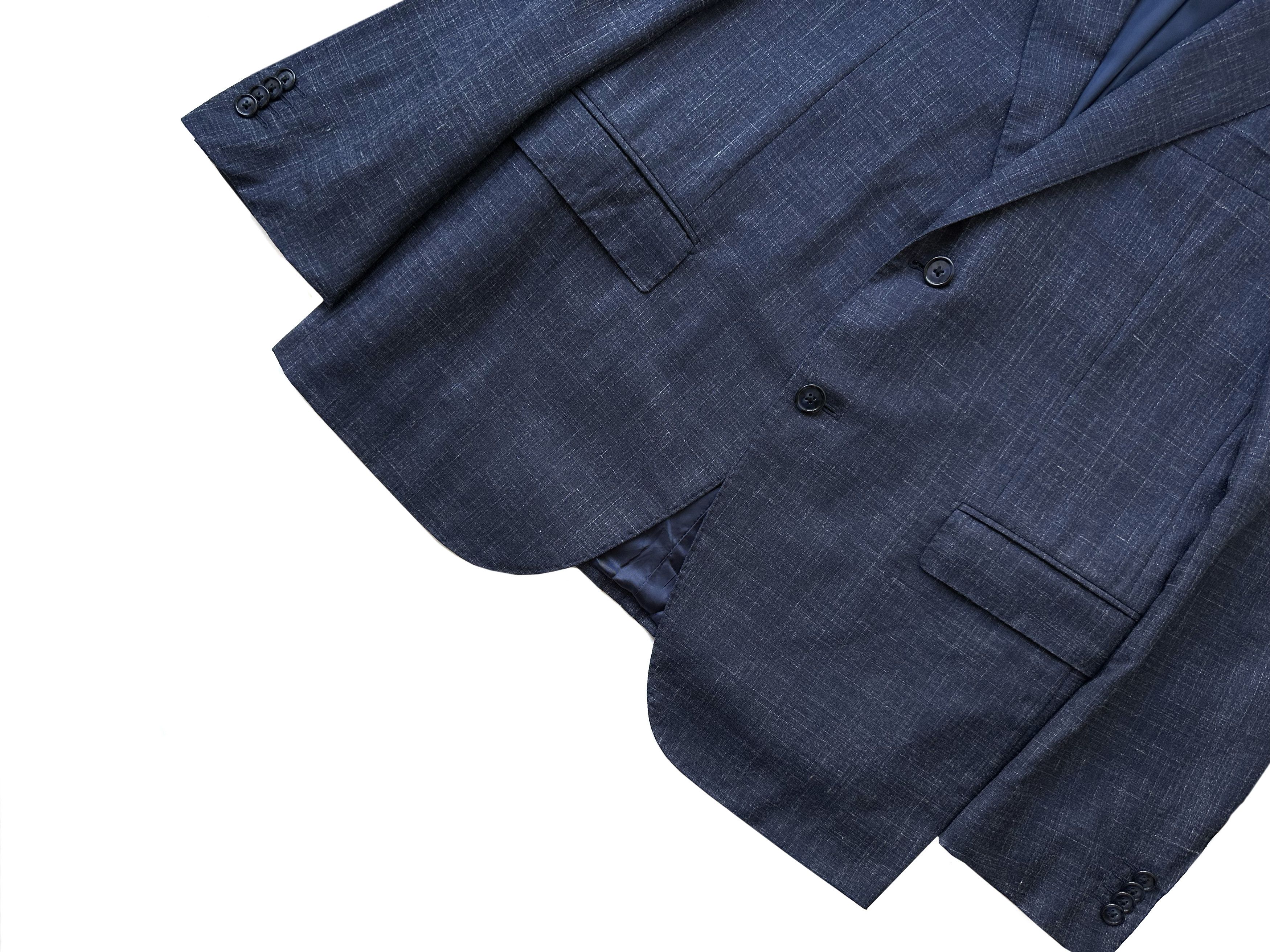 Corneliani Corneliani navy melange silk/wool/flax blazer Size 54R - 7 Thumbnail
