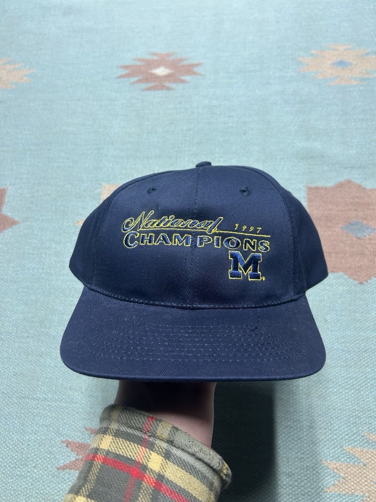 Vintage VTG 90s hat university of Michigan wolverines 1997 champions Size ONE SIZE - 2 Thumbnail