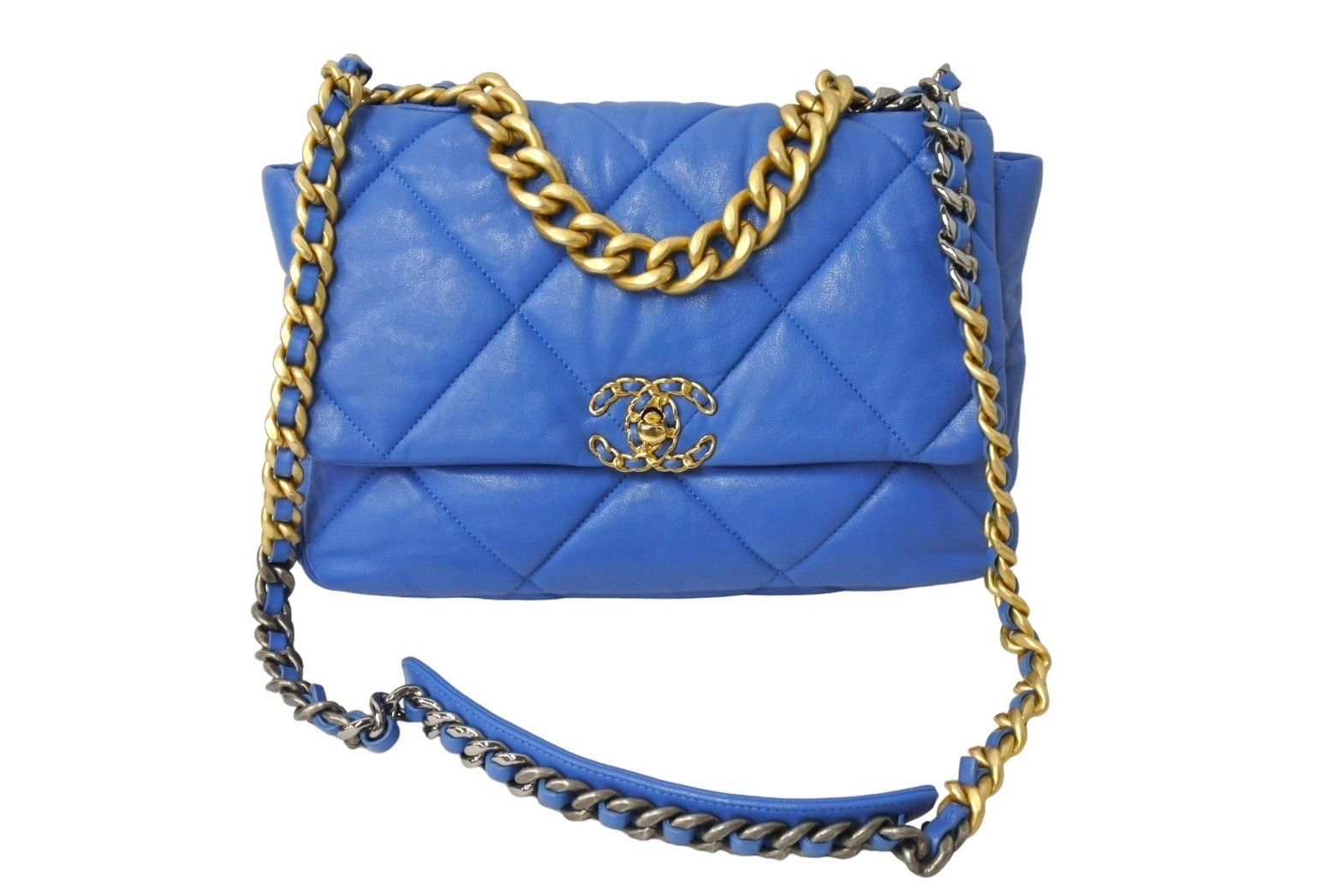 Chanel Chanel 19 Dismuff 2Way Chain Shoulder Bag in Blue, Men's