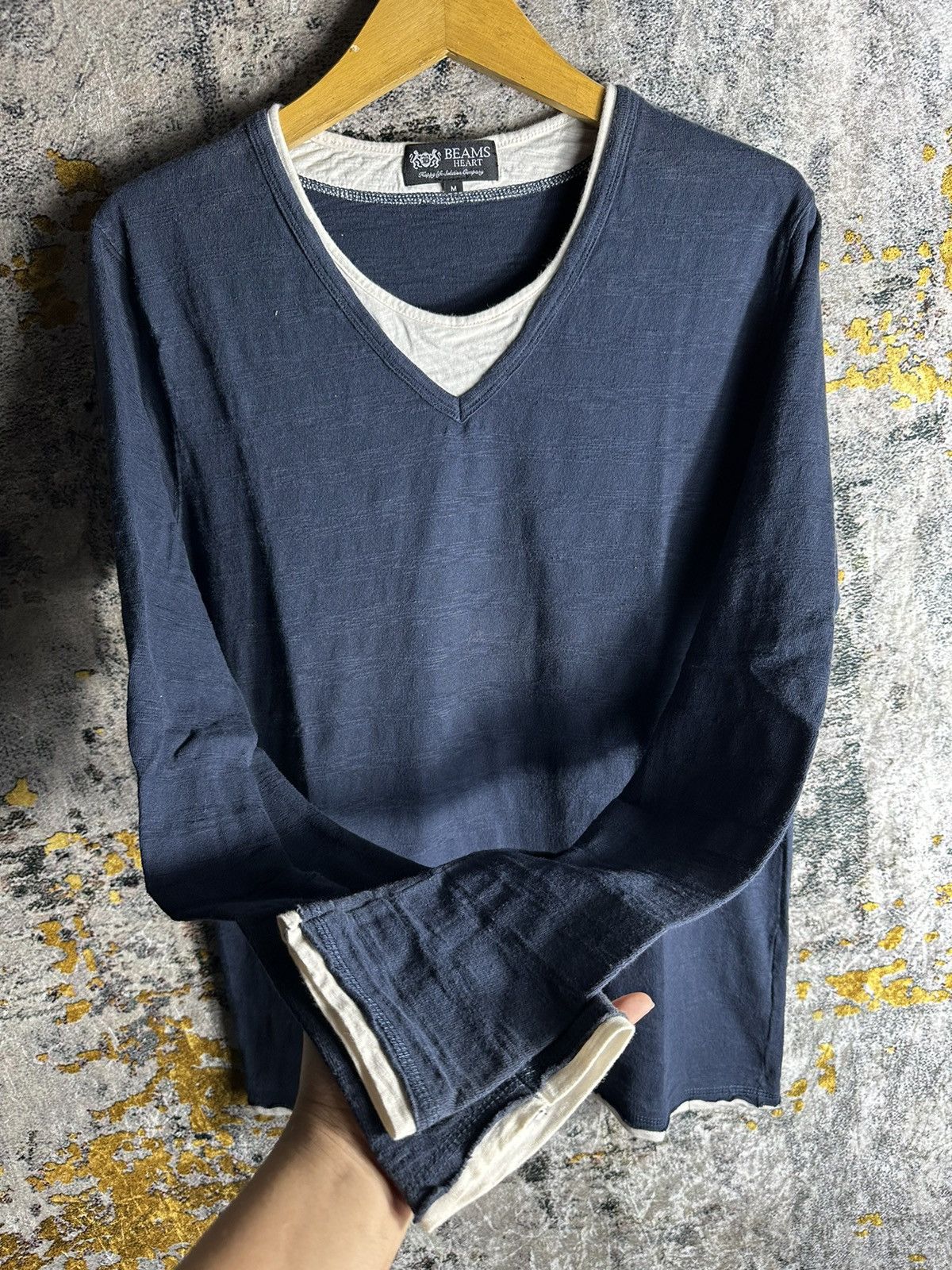 20471120 90s BEAMS HEART FADED DOUBLE LAYER IFSIXWASNINE LGB STYLE Size US M / EU 48-50 / 2 - 3 Thumbnail