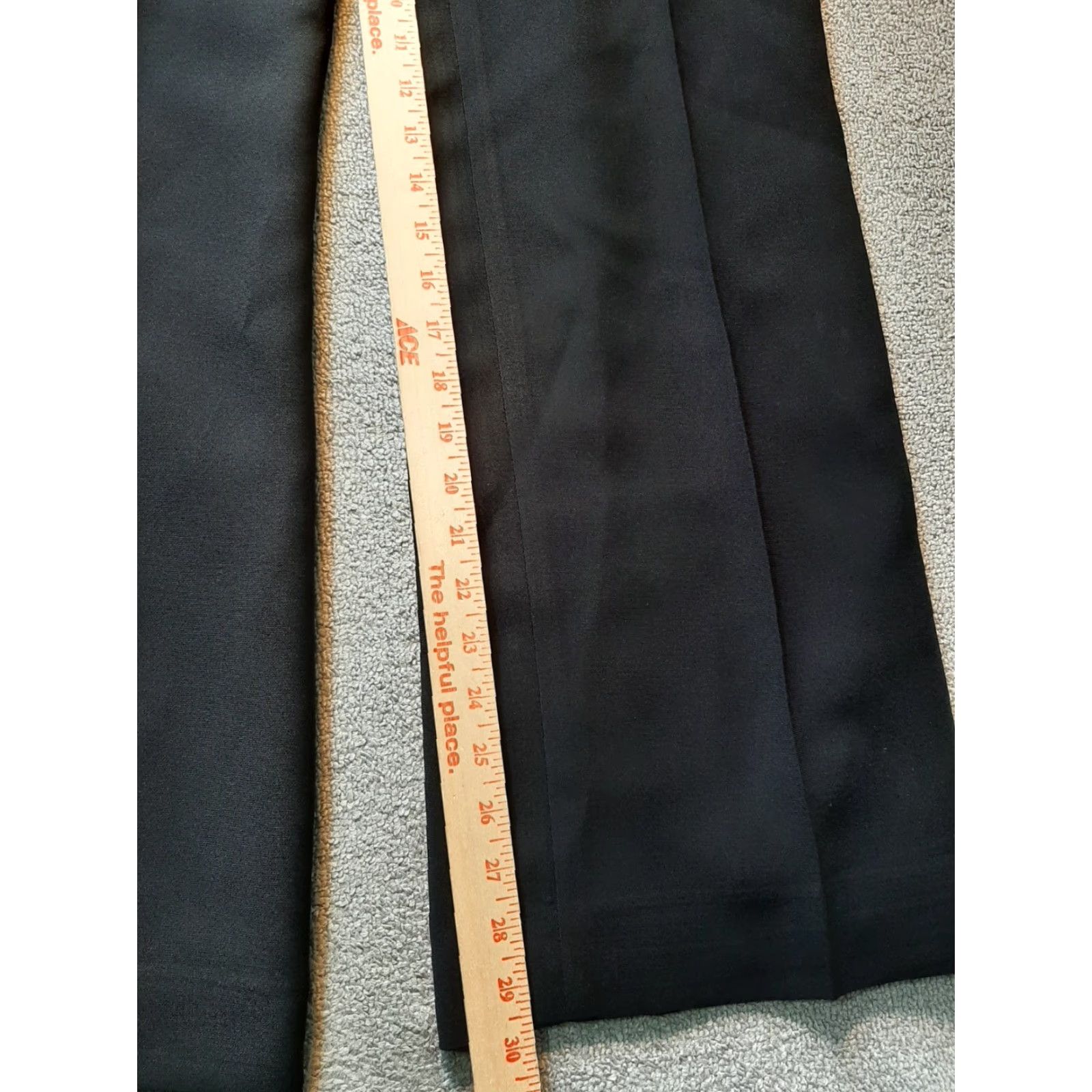 Vintage Womens Dress Pants Size 10 Black Lined Polyester Dress Pants Regular Women's Pants Black Lined Polyester 37" 25" Waist Size 32" / US 10 / IT 46 - 2 Thumbnail