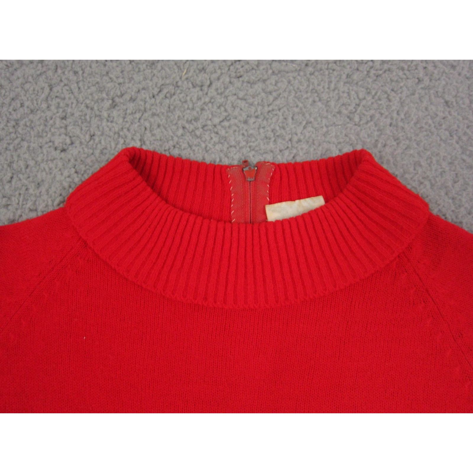 Vintage VINTAGE True Vintage Sweater Womens 40 Red High Neck Long Sleeve Knit 60s 70s Casual Size S / US 4 / IT 40 - 3 Thumbnail