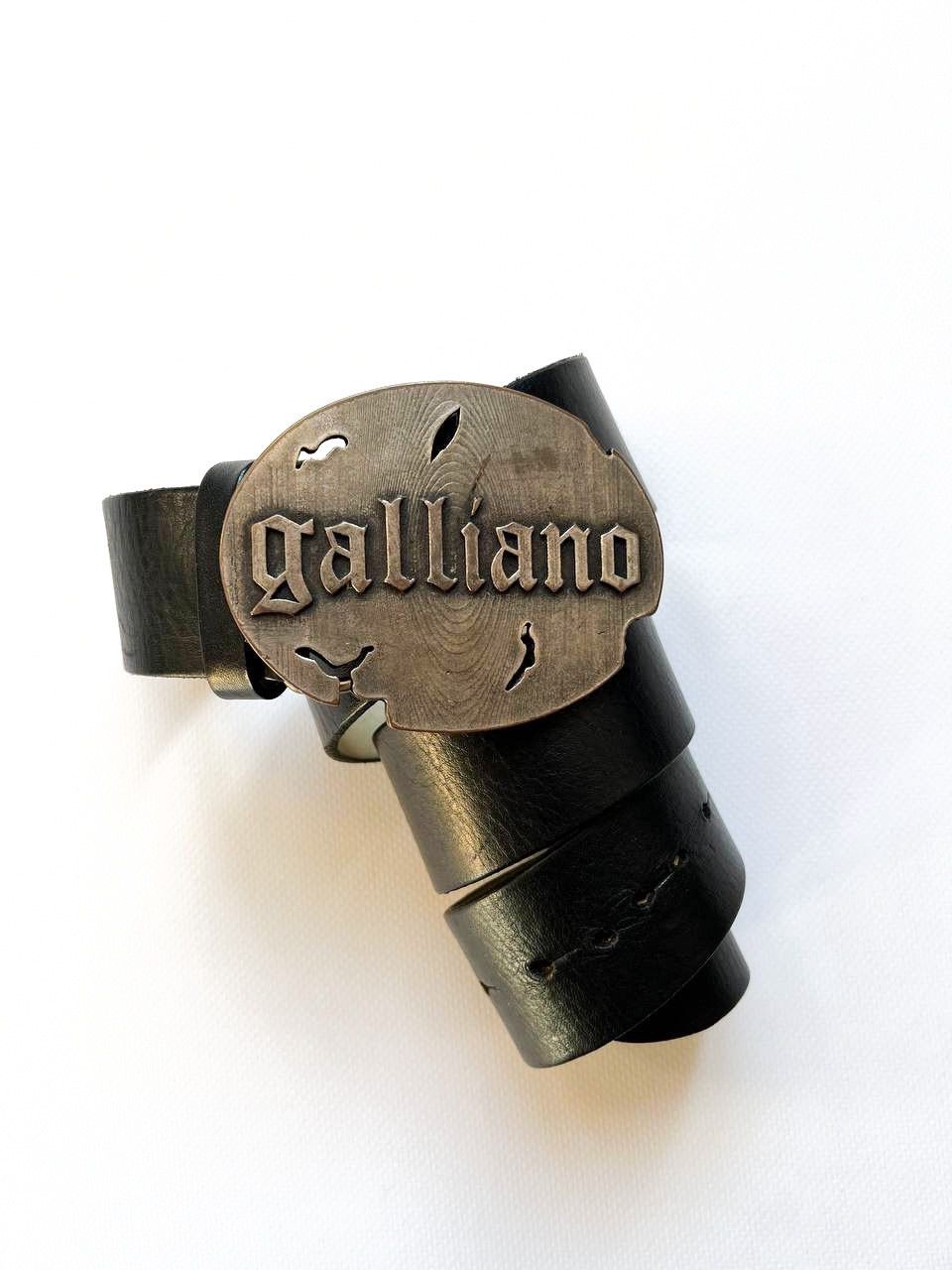 Dior × John Galliano × Vintage Vintage Galliano leather belt by Dior gothic punk big buckle Size ONE SIZE - 4 Thumbnail