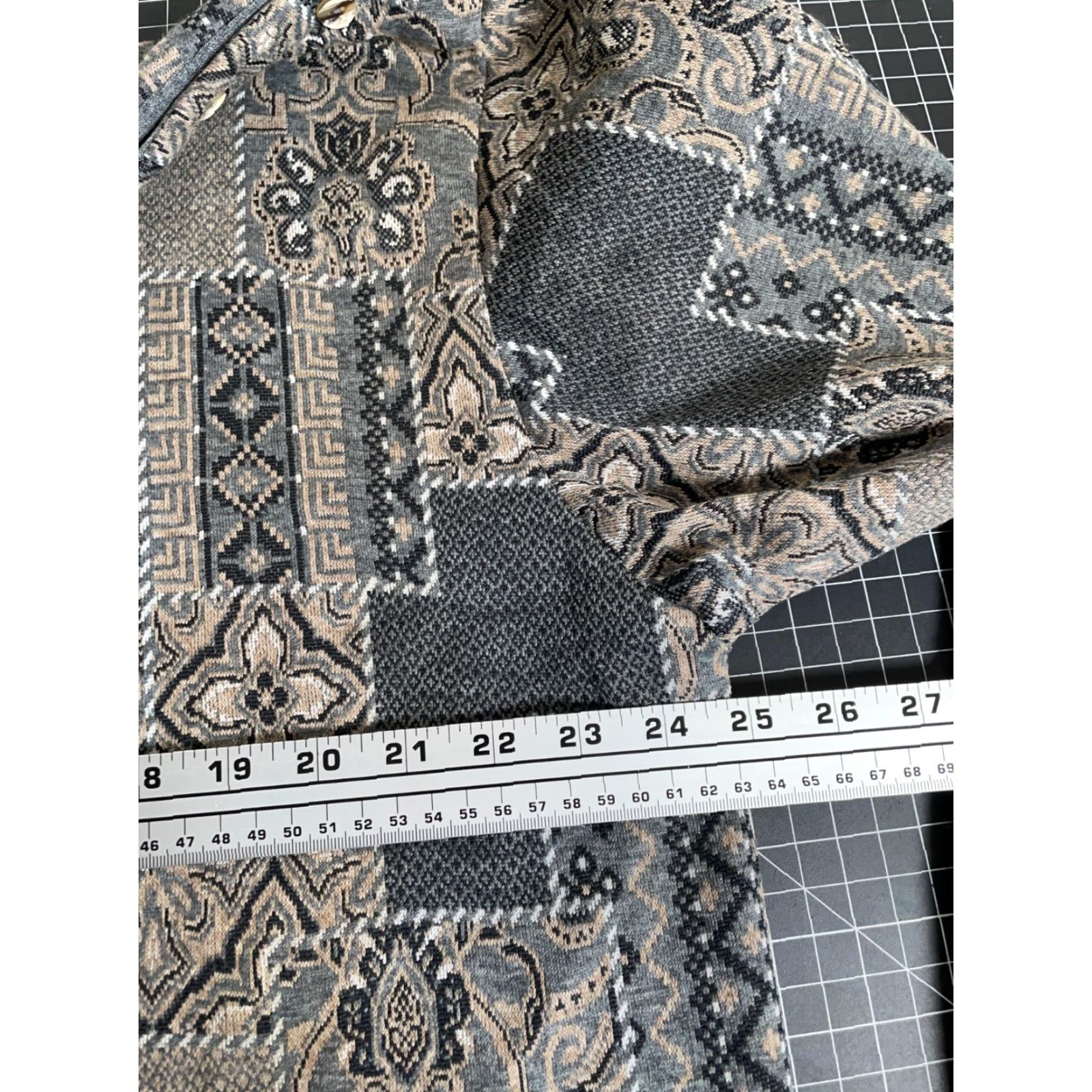 Vintage VTG Unworn Art Deco Geometric Pattern Sweater Women's XL Gray Lightweight Knit Size XL / US 12-14 / IT 48-50 - 6 Thumbnail