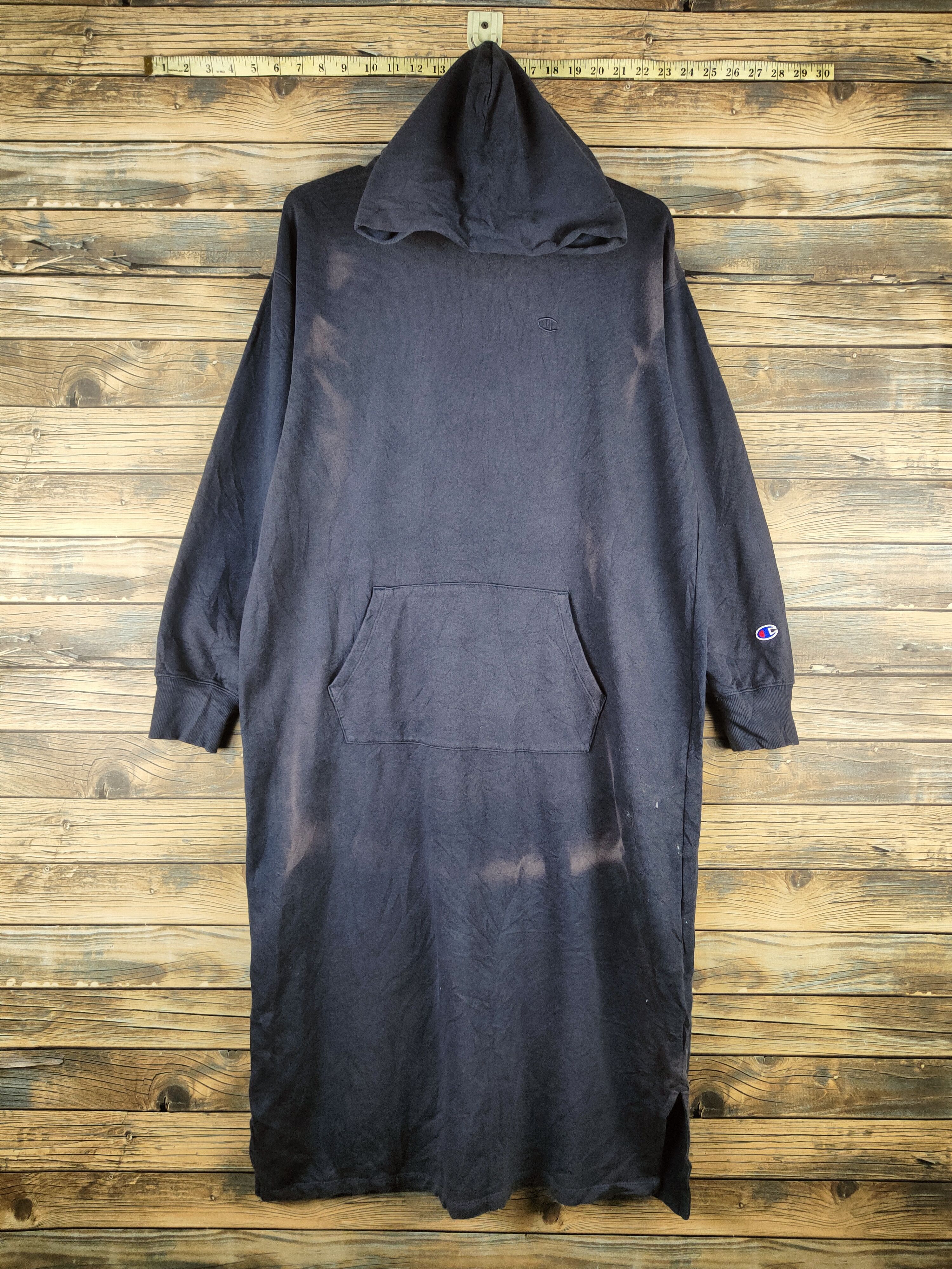 Champion 🔥RARE Champion-Bay Flow Navy Faded Hoodie Long Sweatshirts Size L / US 10 / IT 46 - 1 Thumbnail
