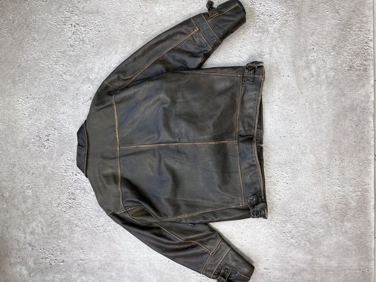 Vintage Y2K motorcycle distressed leather DIESEL jacket