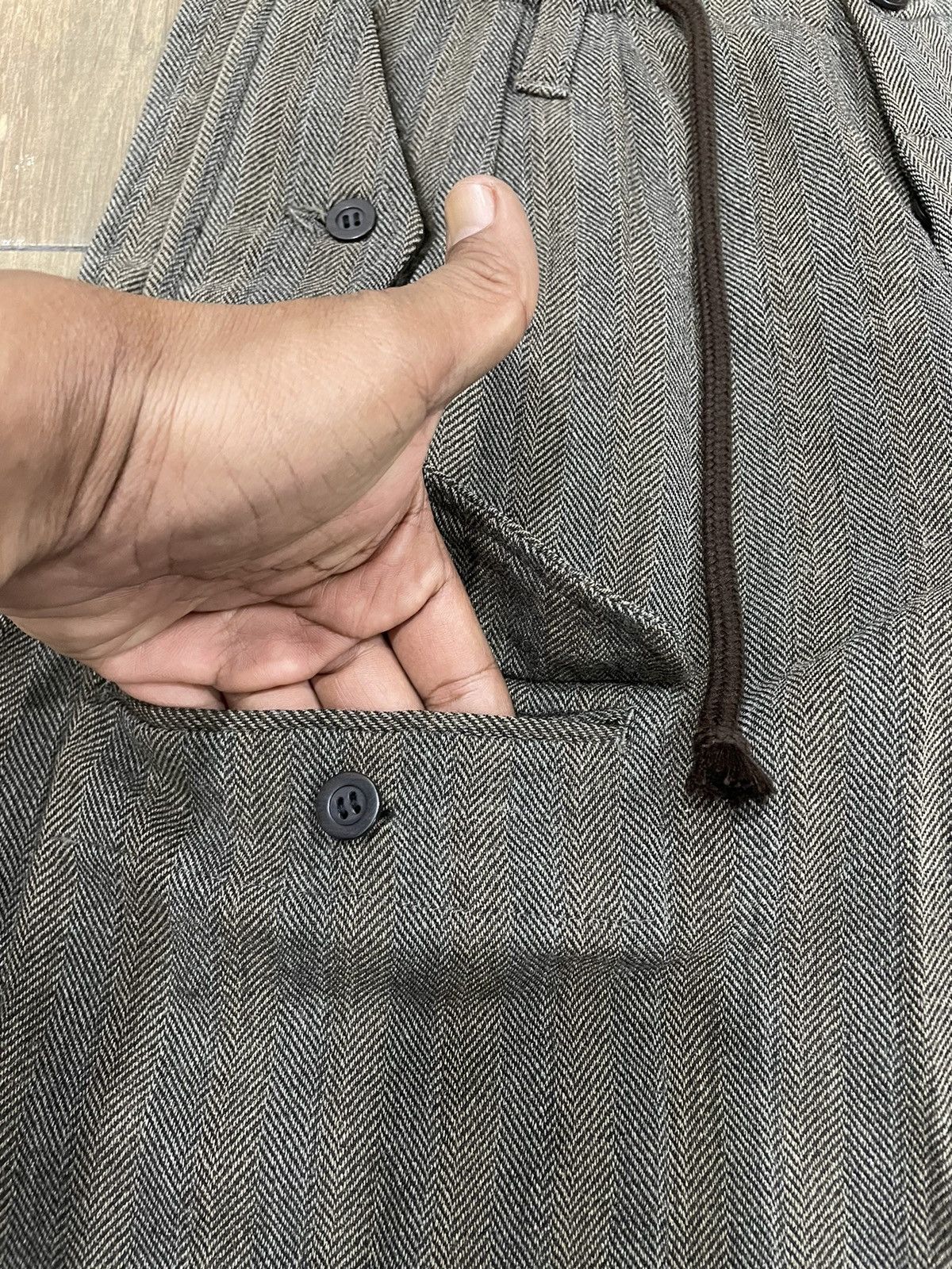 Dries Van Noten High Waist Grey Wool Herringbone Wide Cargo Pants Trousers Size US 31 - 7 Thumbnail