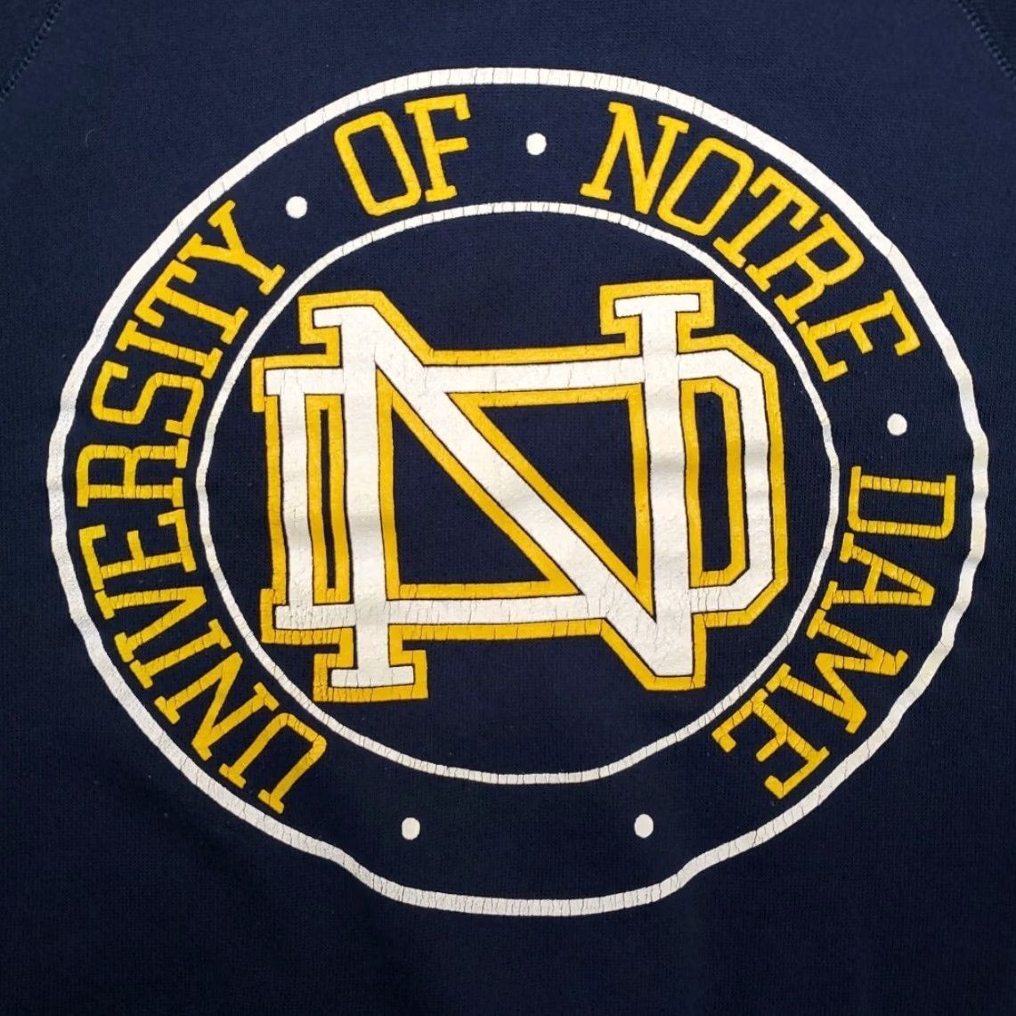 Vintage VINTAGE Notre Dame Sweatshirt Mens M Blue Pullover Crewneck Made in USA Size US M / EU 48-50 / 2 - 3 Thumbnail