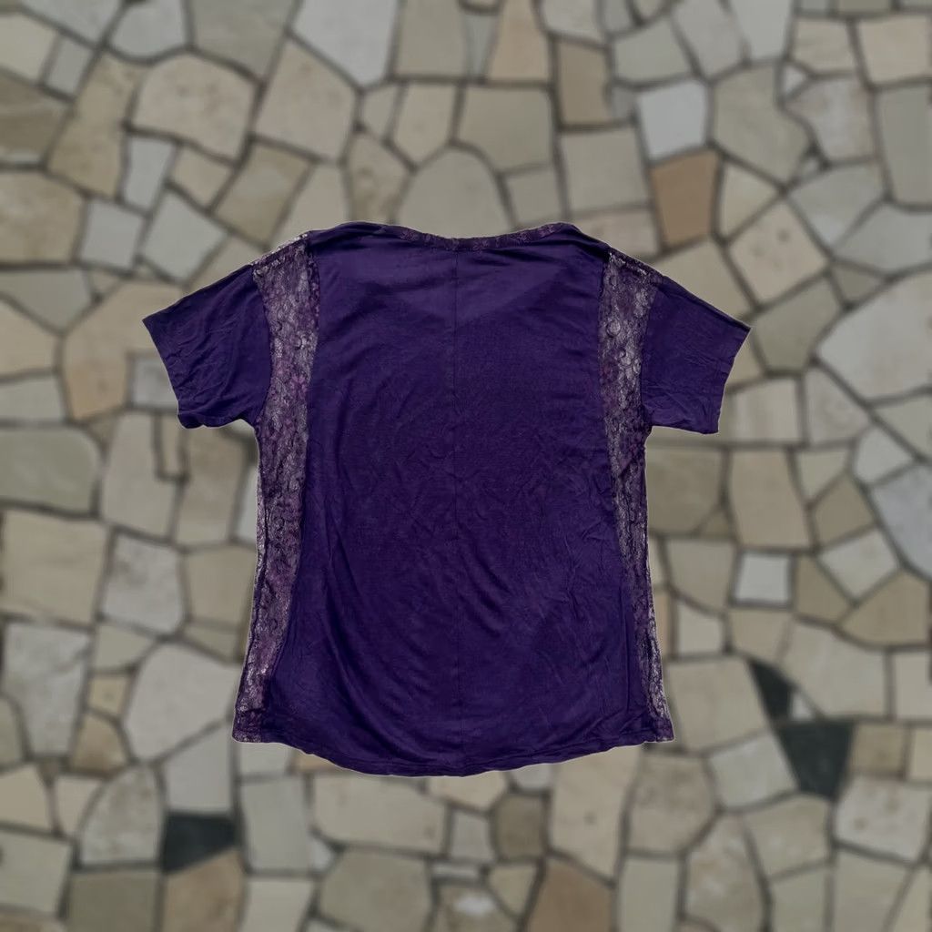 Vintage Chloe K T-Shirt Purple Lace Panel S Unisex Adults Nylon Short Sleeve Womens Girls Mens 8501 Size S / US 4 / IT 40 - 1 Thumbnail