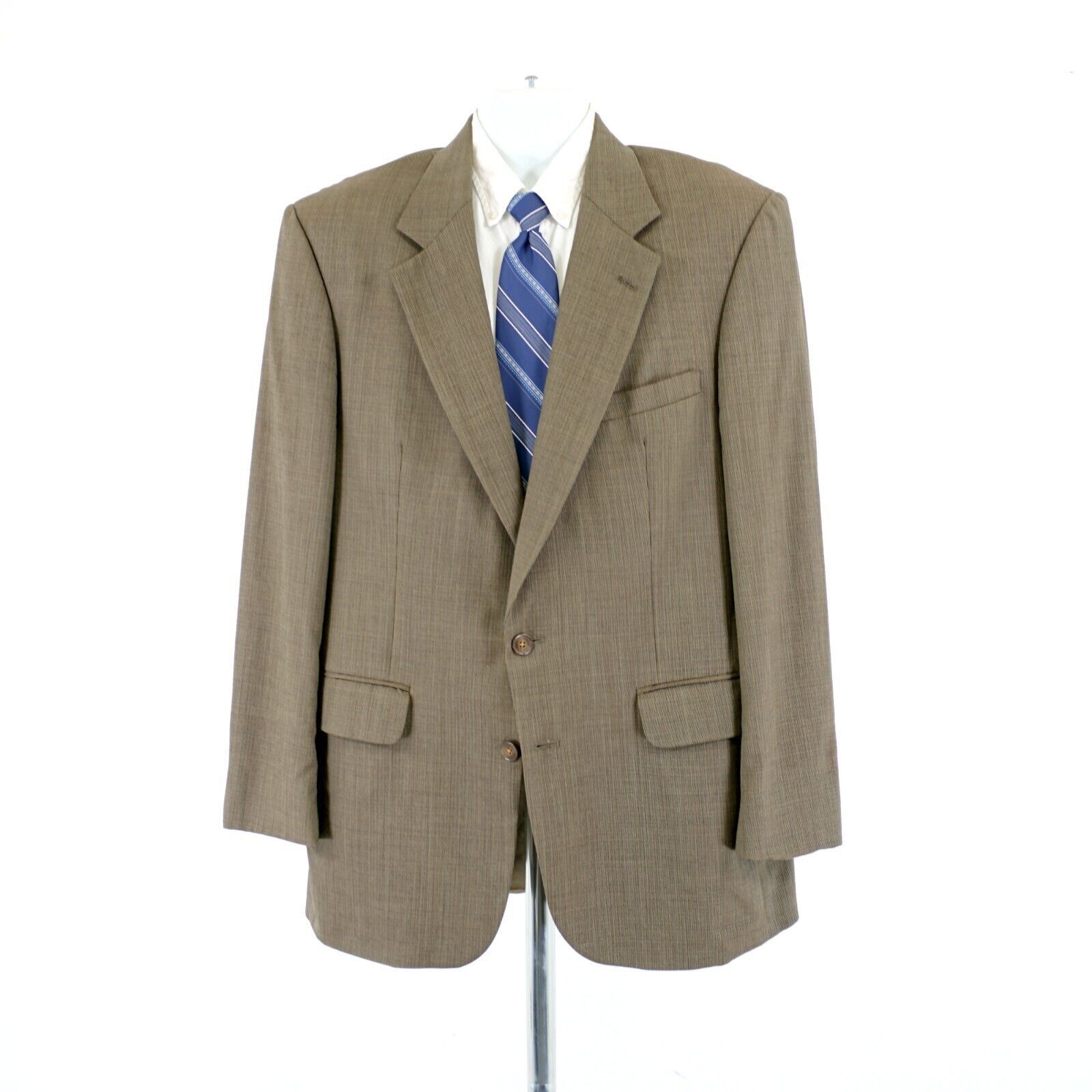 Lands' End DAMAGED Land's End 42L Wool Check Green Tan Red Windowpane S Size 42L - 5 Thumbnail