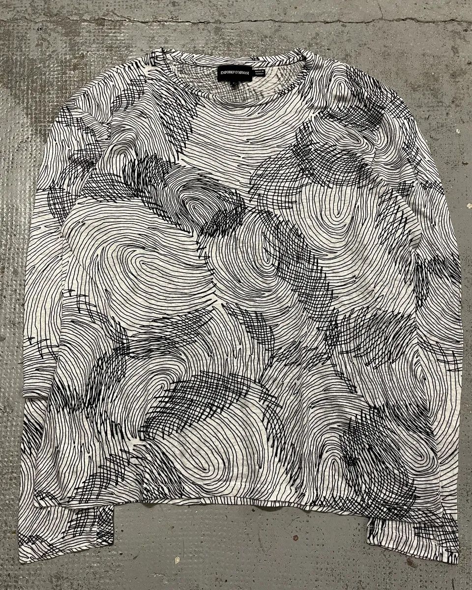 Emporio Armani Emporio Armani White Cotton Graphic Print Long Sleeve T-Shirt Size US M / EU 48-50 / 2 - 4 Thumbnail
