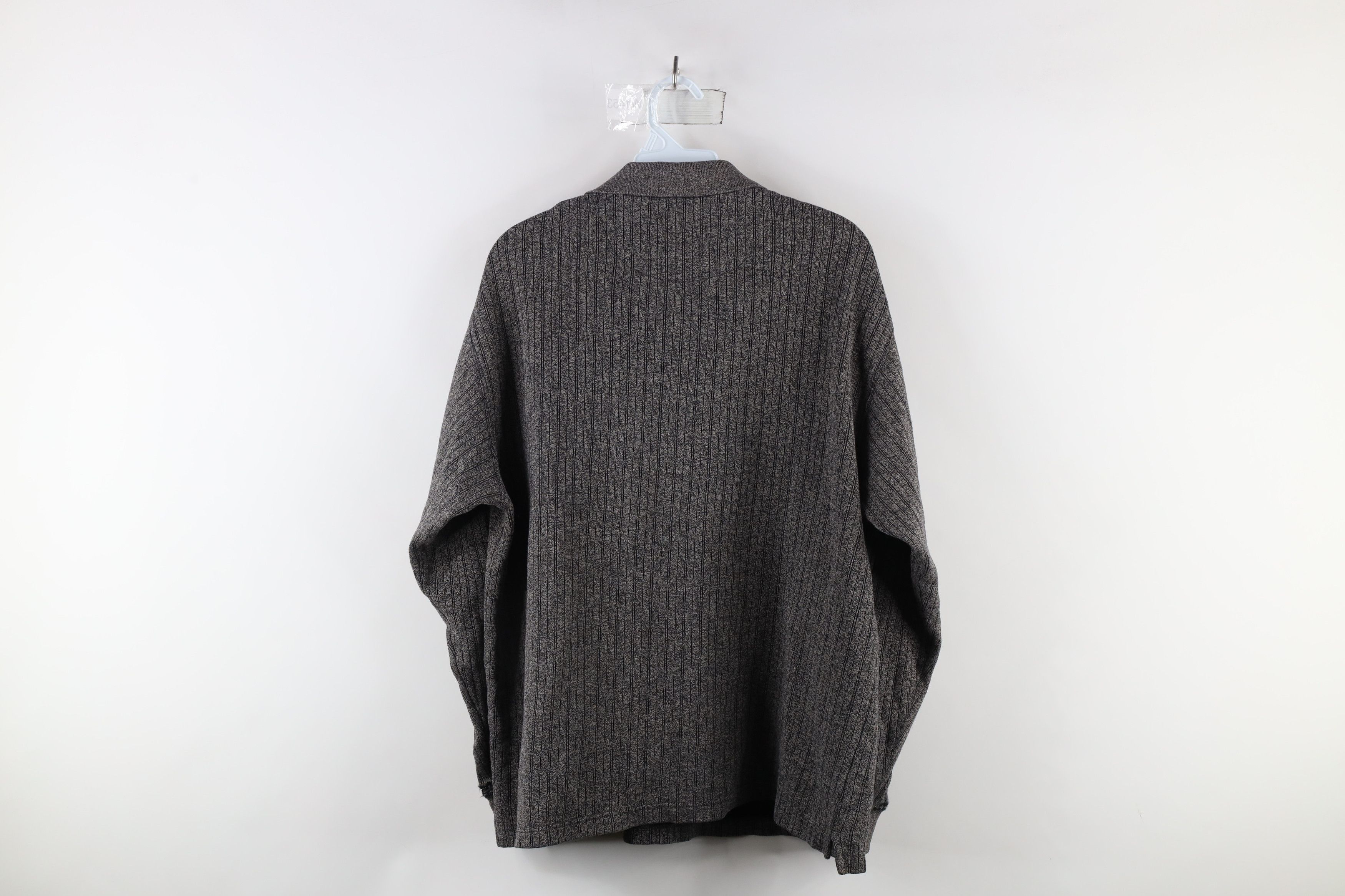 Vintage Vintage 90s Streetwear Ribbed Knit Long Sleeve Polo Shirt Size US M / EU 48-50 / 2 - 14 Thumbnail