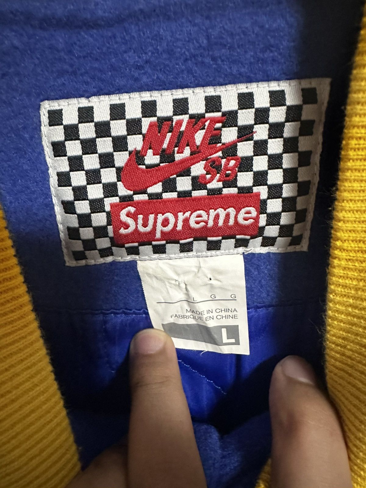 Nike × Supreme Supreme Nike SB varsity jacket Size US L / EU 52-54 / 3 - 6 Thumbnail