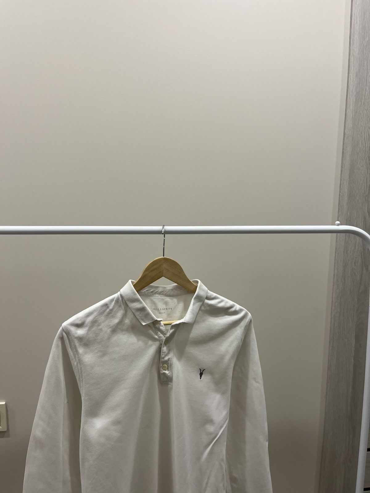 Allsaints Vintage Allsaints Y2K Rugby White Polo Longsleeve Shirt M Size US M / EU 48-50 / 2 - 2 Thumbnail
