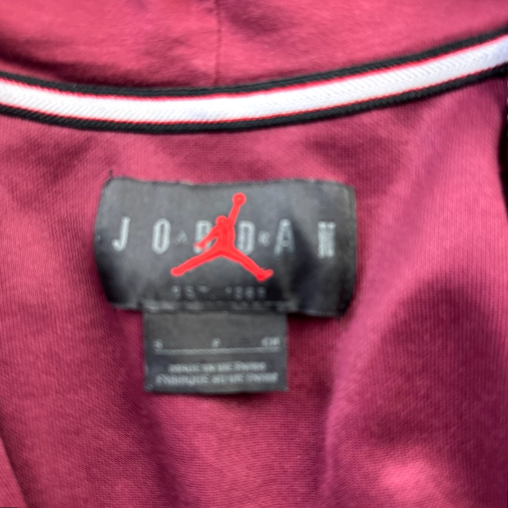 Jordan Brand Jordan Hoodie Mens Small Red Full Zip Logo Embroidered Sweatshirt Fleece Essentials Warm Up Size US S / EU 44-46 / 1 - 7 Thumbnail