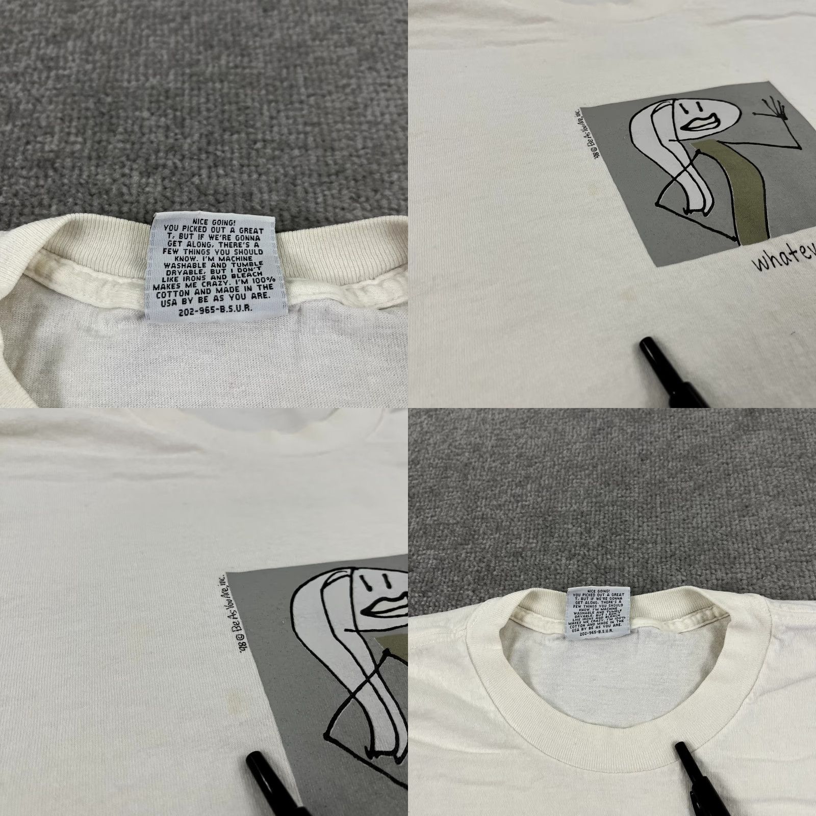 Etro VINTAGE Be As You Are Shirt Women M/L Cropped White 90s Retro Graphic Tee 1998 Short Sleeve Womens Size M / US 6-8 / IT 42-44 - 8 Thumbnail