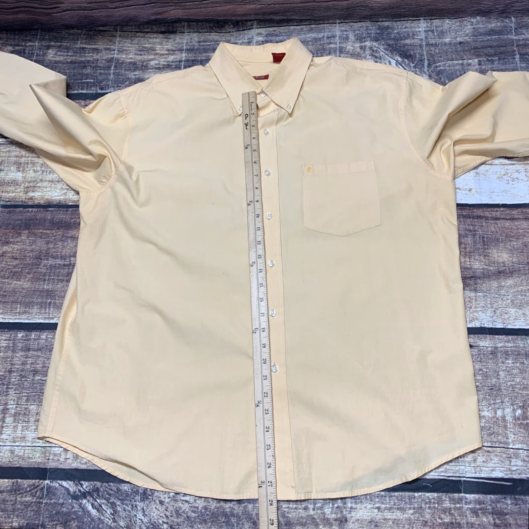 Izod IZOD Shirt Mens Shirt Yellow Gold Size XL Long Sleeve Button Up Casual Size US XL / EU 56 / 4 - 7 Thumbnail