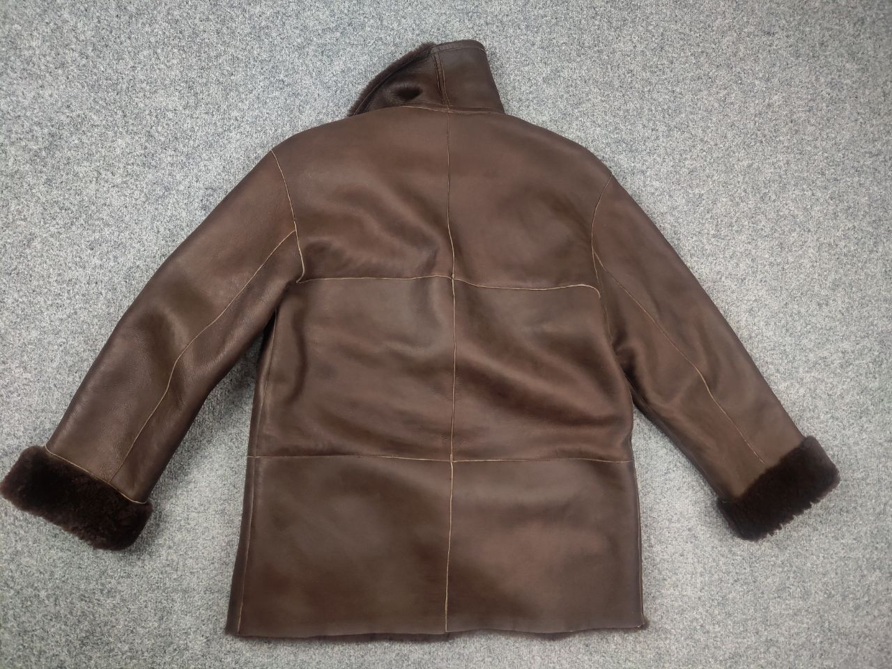 Gallotti Gallotti Bacis Brown Leather Shearling Fur-Lined Coat Jacket Size US M / EU 48-50 / 2 - 10 Thumbnail