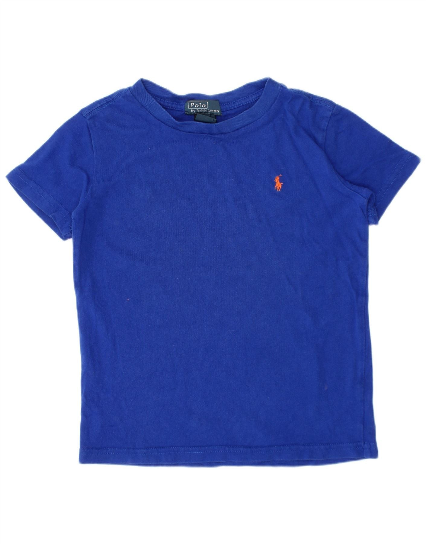 Polo Ralph Lauren Boys T-Shirt Top 4-5 Years Blue Cotton Size XS / US 0-2 / IT 36-38 - 1 Thumbnail