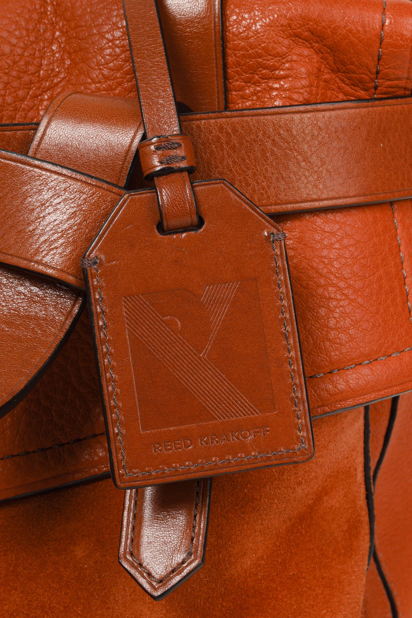 Other Reed Krakoff Orange Leather Suede Belted Tote Bag Size ONE SIZE - 10 Thumbnail
