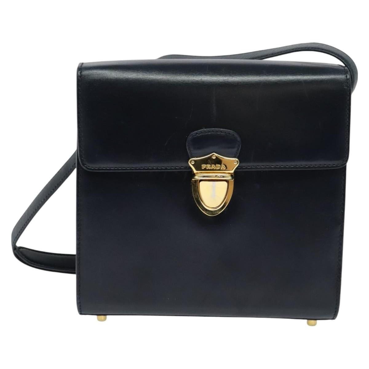 Prada PRADA Shoulder Bag Leather Navy Gold Size ONE SIZE - 2 Thumbnail