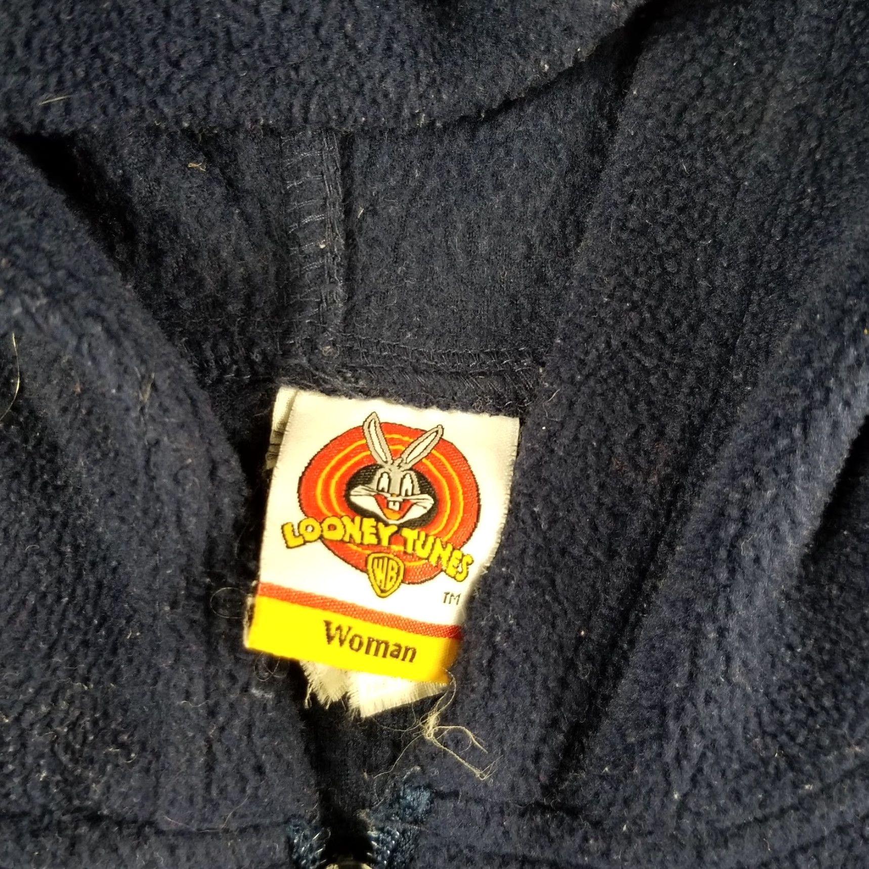 Vintage VINTAGE Looney Tunes Hoodie Taz Embroidered Plus Women 24 Blue 90s Cartoon TGTS Mens/Womens Size 4XL / US 24-26 - 6 Thumbnail